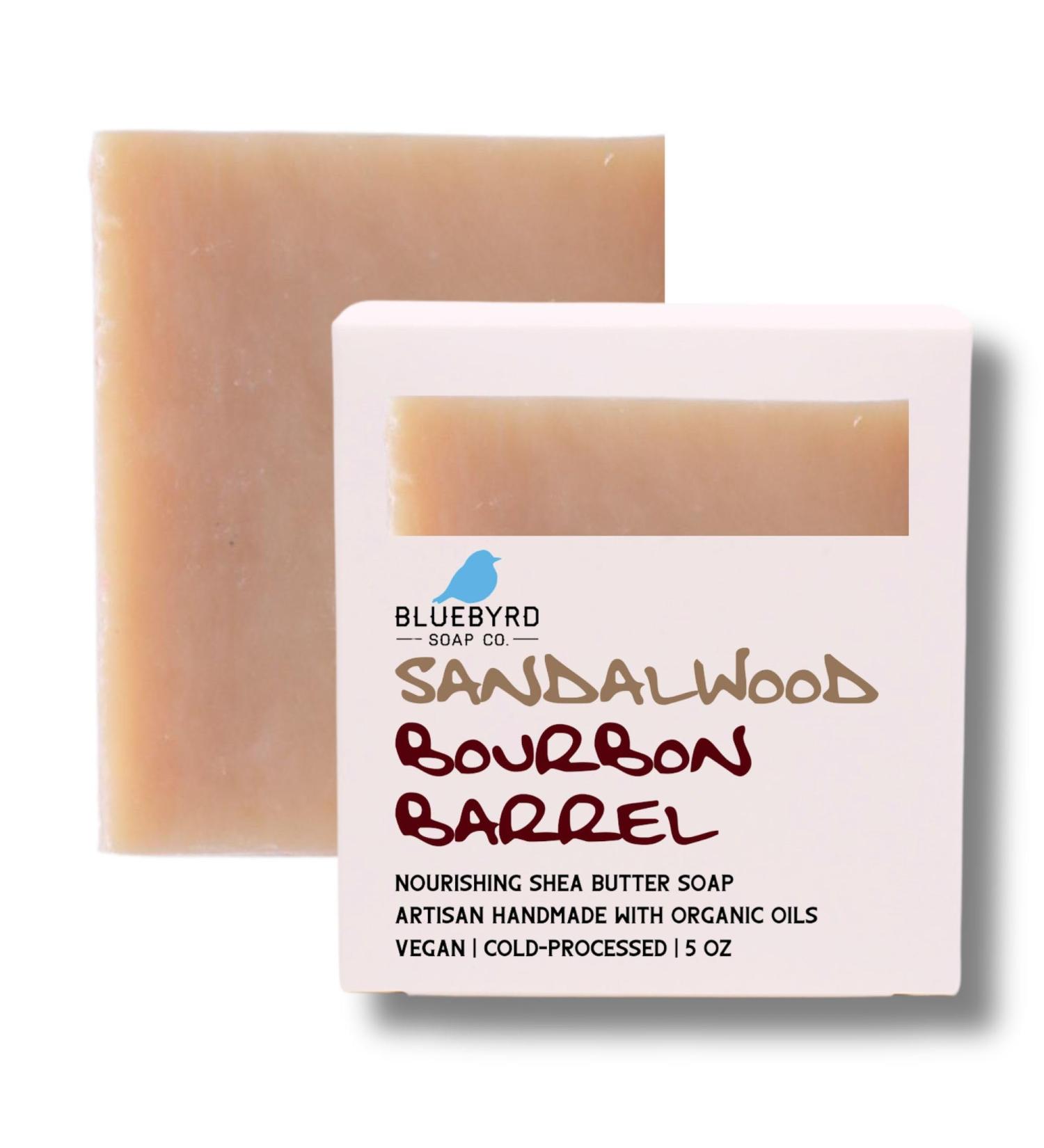 Buy BLUEBYRD Sandalwood Bourbon Soap Bar | Vegan Moisturizing Soap for Face & Body | Paraben Free | Shea Butter & Olive Oil - Buy Online on GoSupps.com