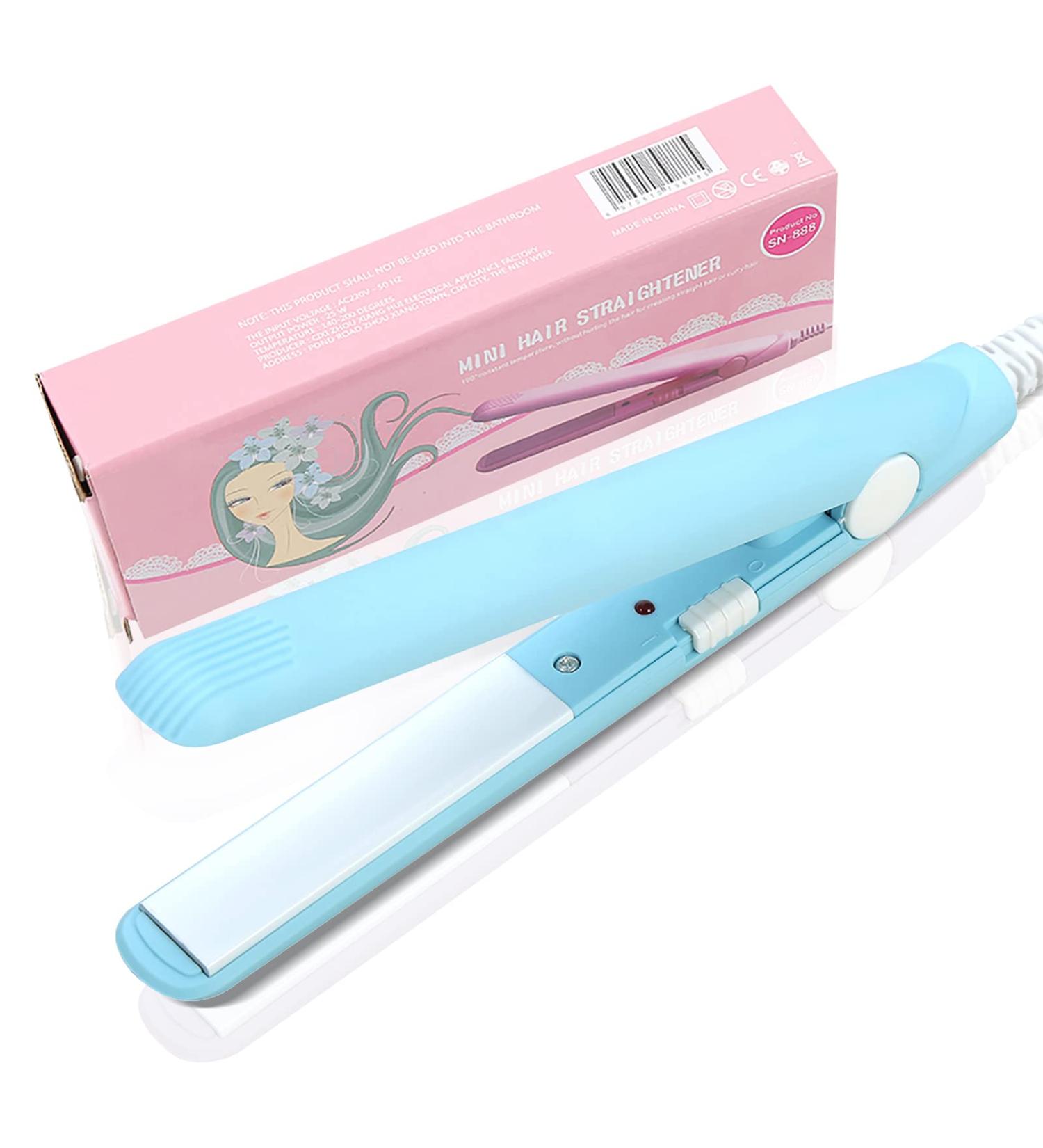 2 in 1 Mini Flat Iron - Ceramic Tourmaline Hair Straightener & Curler in 4 Colors | Salon Quality Mini Hair Tools - Buy Online on GoSupps.com
