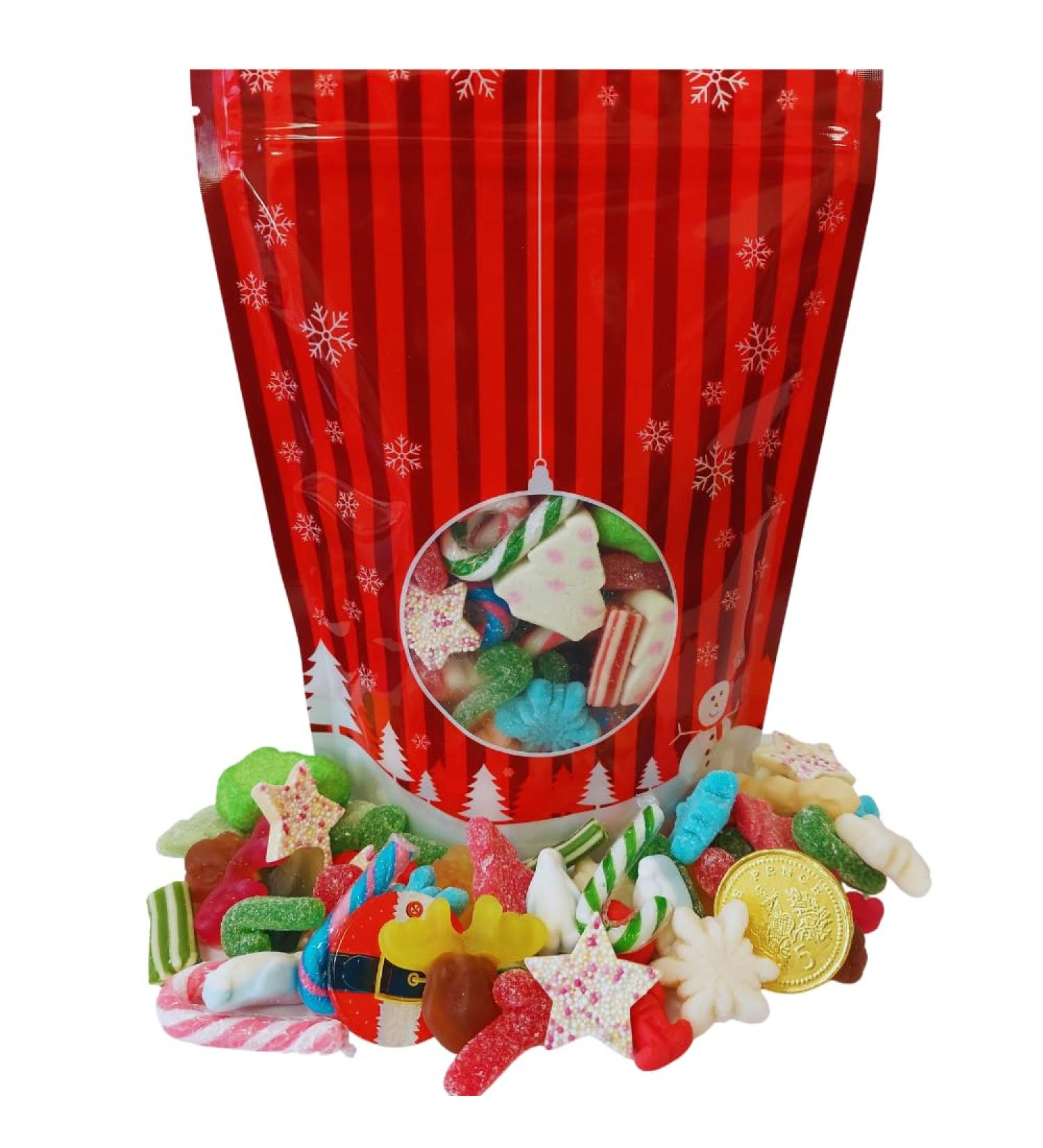 Christmas Sweet Mix Christmas themed Pick n Mix Sweets Xmas Retro Candy Selection Resealable Pouch of Christmas Jelly Chocolate and Candy Canes Festive Treats Assortment stocking filler 800g - Buy Online on GoSupps.com