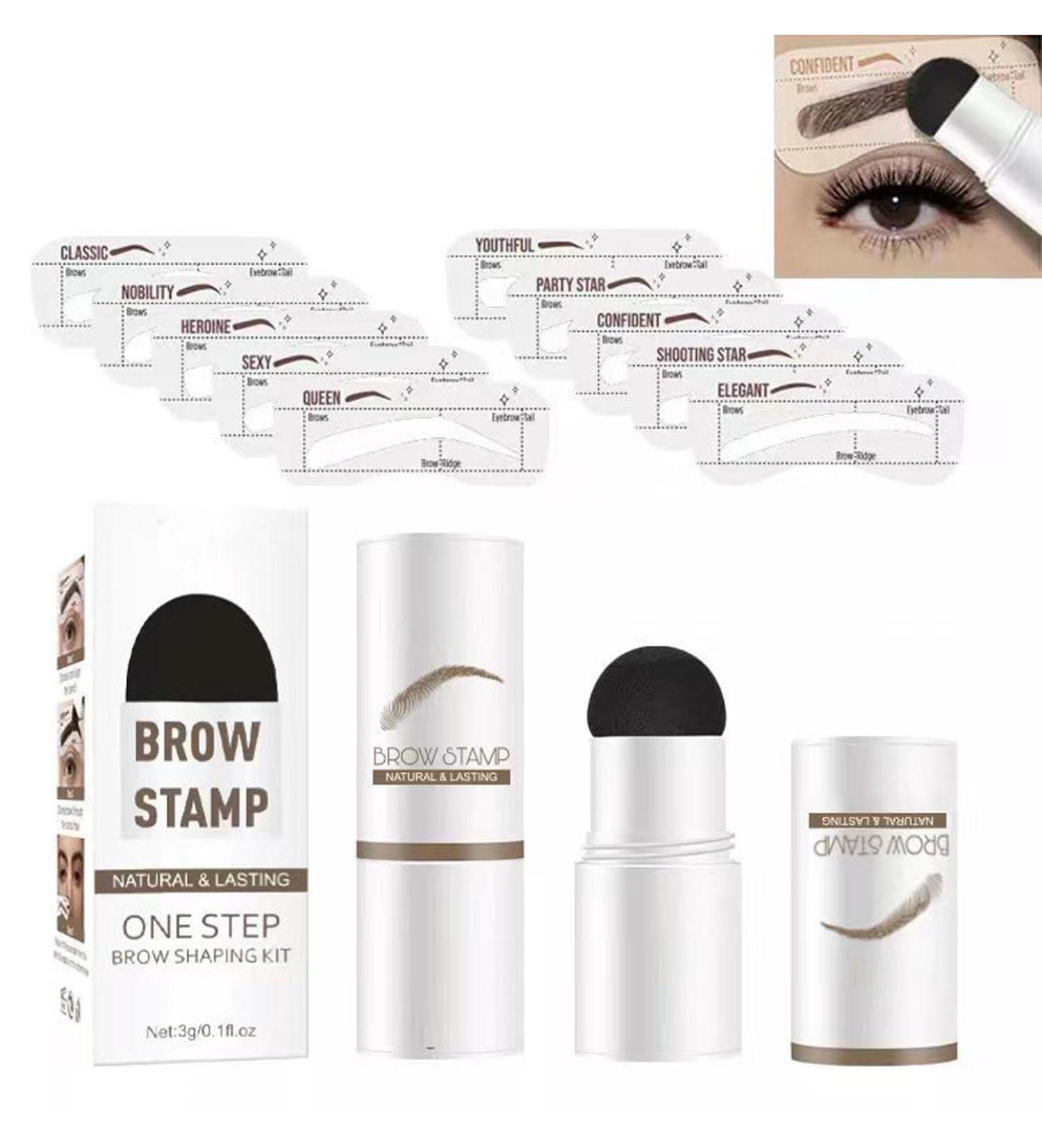 Stamp Eyebrow Powder 10 Reusable Stencils Waterproof Eyebrows (01) - Buy Online on GoSupps.com