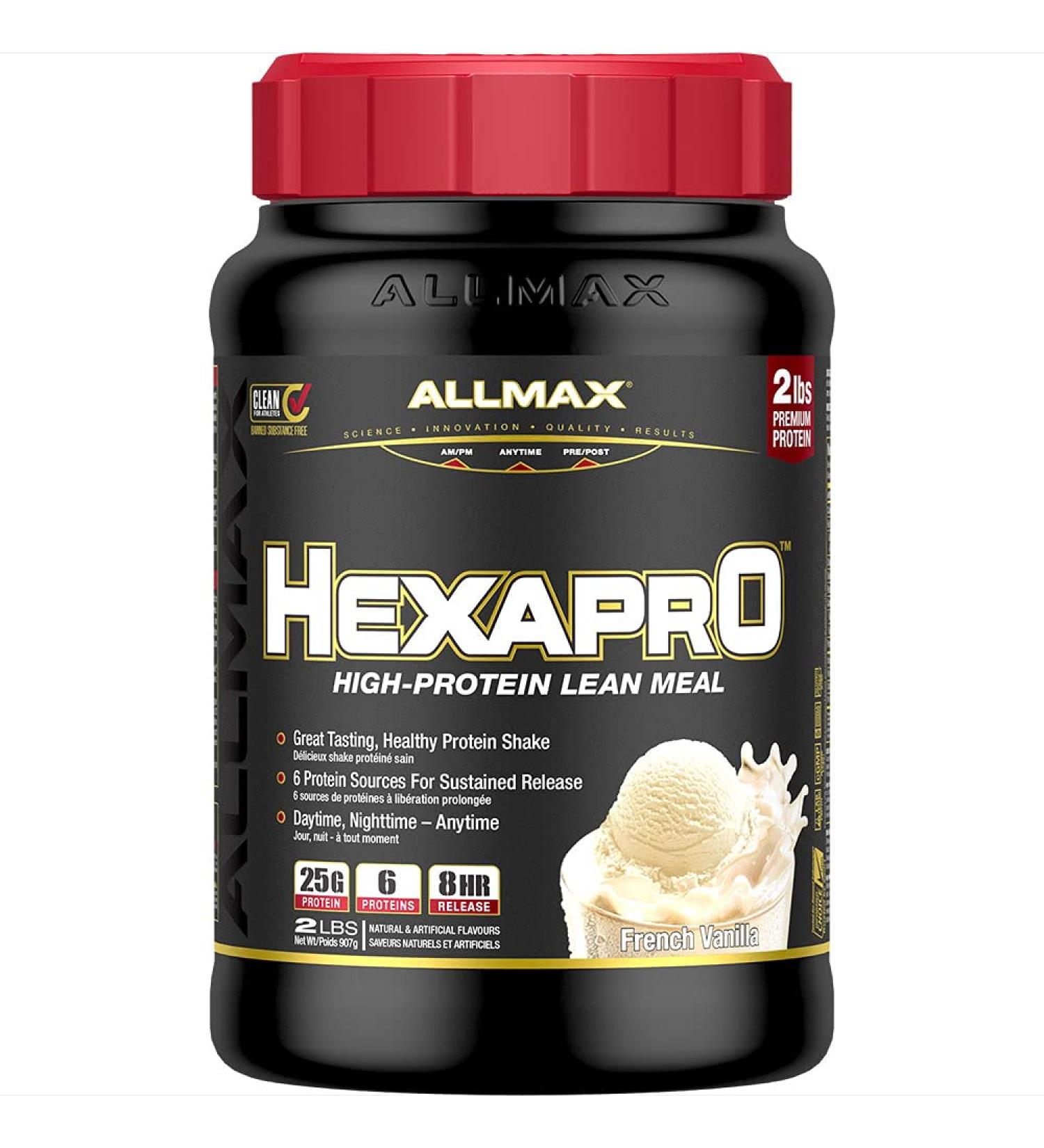 ALLMAX Nutrition - HEXAPRO: 25 Grams of Protein Lean Meal - Vanilla - 2 Pound French Vanilla 2-Pound - Buy Online on GoSupps.com