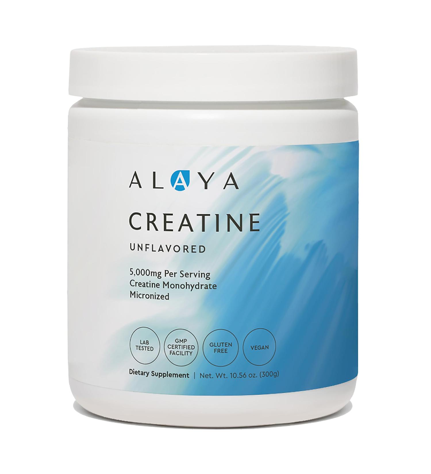 Alaya Naturals Micronized Creatine Monohydrate Powder Pure Performance Fuel for Strength, Mental Focus, Vegan, Non-GMO, Easily Mixable & Flavorless - 5 g - Buy Online on GoSupps.com