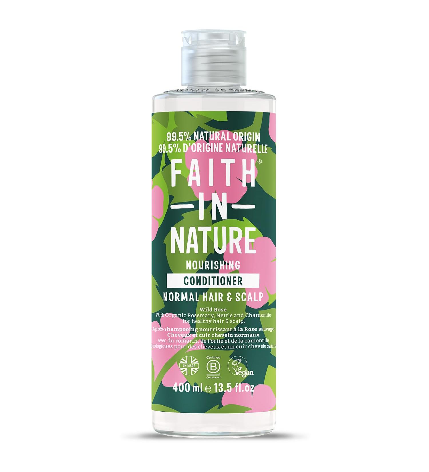  FAITH IN NATURE Faith in Nature Natural Wild Rose Balm Rebalancing Vegan & Animal Free SLS & Paraben Free All Hair Types 400ml - Buy Online on GoSupps.com