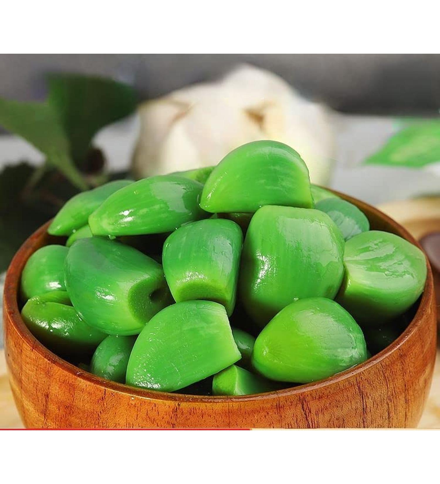 Shandong authentic Laba garlic Instant green garlic 250G/bag Sweet and sour garlic Delicious pickle Appetizer Vinegar pickled garlic Instant nacks Fast food Chinese spicy snacks (2 bags) - Buy Online on GoSupps.com