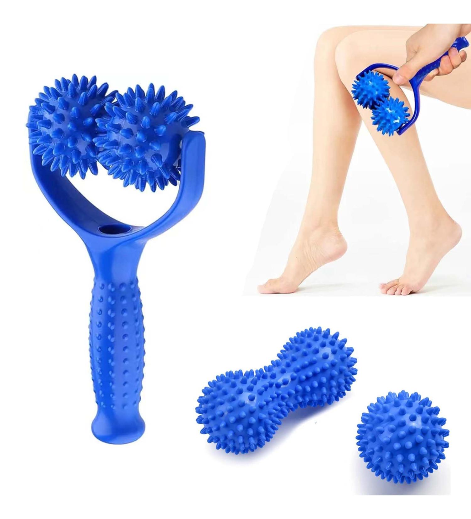 Laqwynkb Massage Roller & Hedgehog Ball Set - Self-Massage Scooter for Sore Muscles Back Legs Feet & Hands - 3 Piece Fascia Ball Kit - Buy Online on GoSupps.com