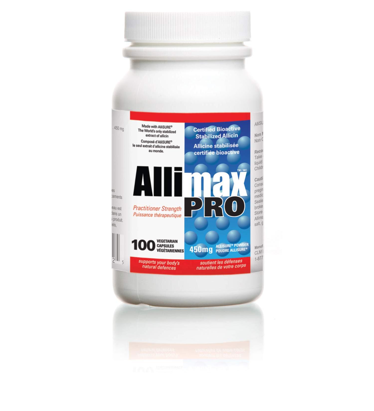 Allimax Pro 450mg 100 Capsules - Professional Strength Immune Support with Natural Allicin from Spanish Garlic - Buy Online on GoSupps.com