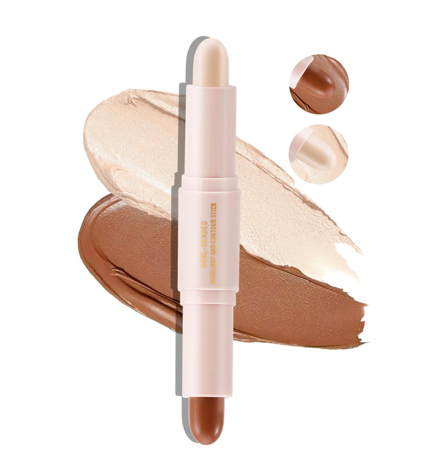 Boobeen Highlight and Contour Stick - Dual-ended Cream Makeup Pencil Kit for Long-lasting & Waterproof Contouring, Bronzing, and Highlighting - 01Light - Buy Online on GoSupps.com