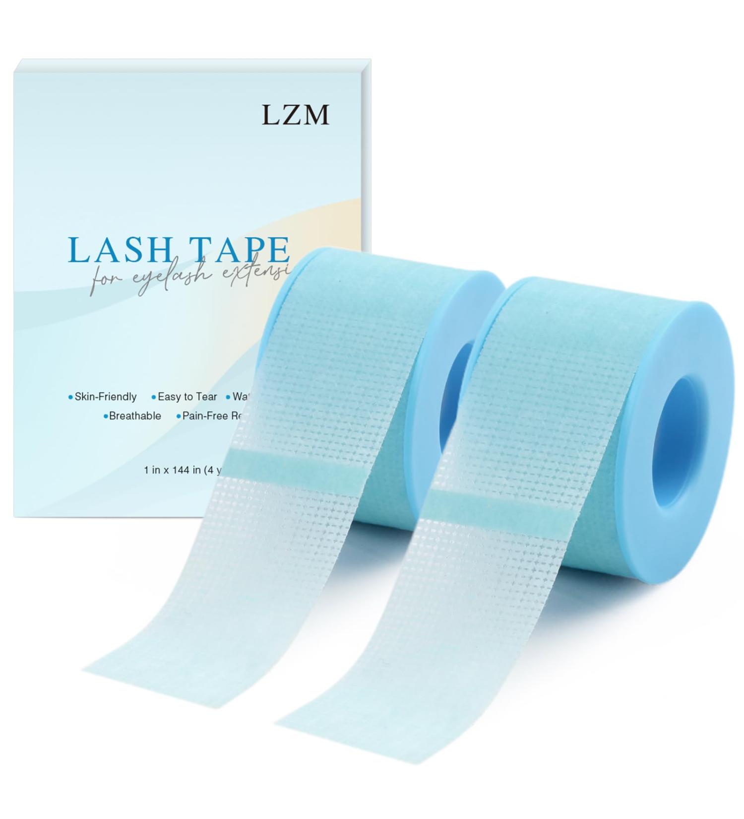 Lash Tape for Eyelash Extensions - Silicone Gel Pain-Free Removal Sensitive Skin - Breathable Micro-Porous Tape (2 Rolls 1in x 4yd Blue - Buy Online on GoSupps.com