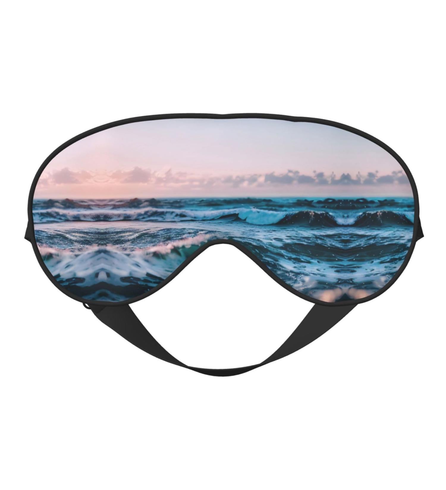 Ocean Waves Print Double-Sided Eye Mask | Soft Light Blocking for Better Sleep Quality - International Shipping - Buy Online on GoSupps.com