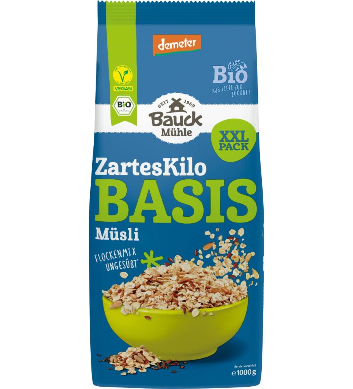 Bauck Bauckhof Organic Basic Muesli The tender kilo Demeter (2 x 1000 g)