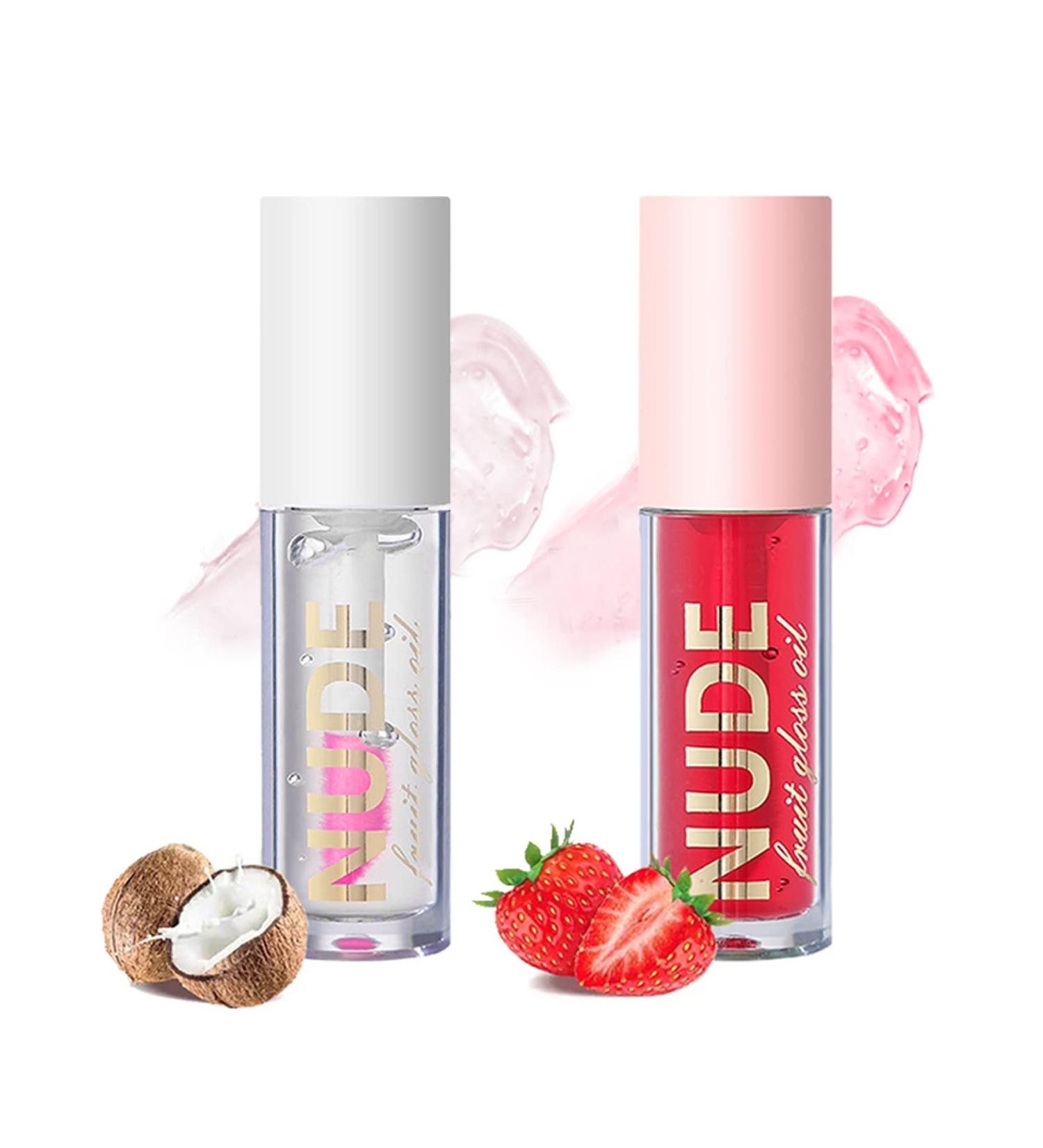 NVLEPTAP 2PCS Moisturizing Lip Gloss Oil Set for Lip Care - Coconut & Strawberry - Buy Online on GoSupps.com