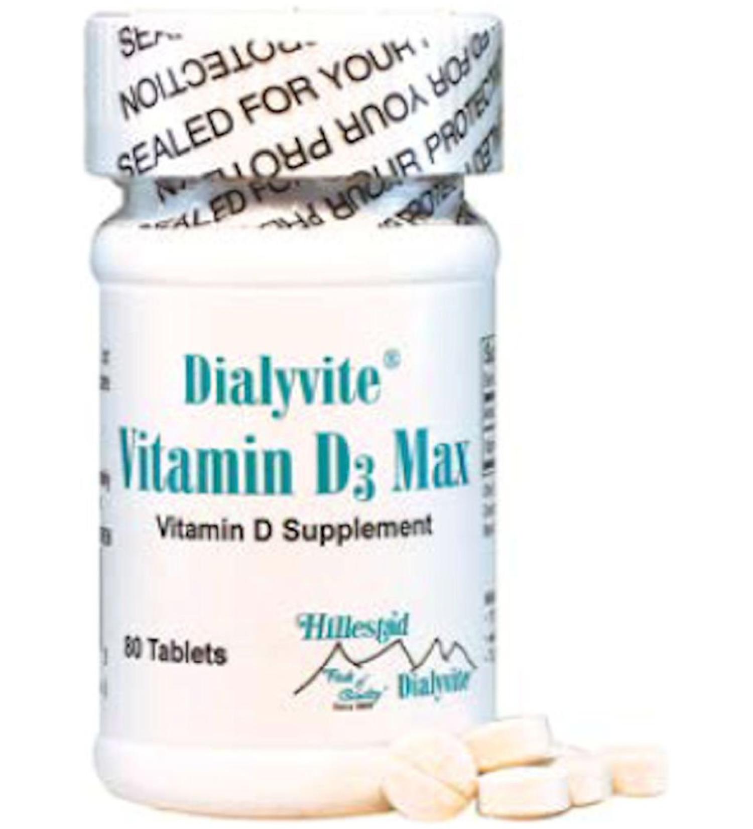 Dialyvite - Vitamin D3 Max - 50 000 IU - 80 Tablets - Buy Online on GoSupps.com