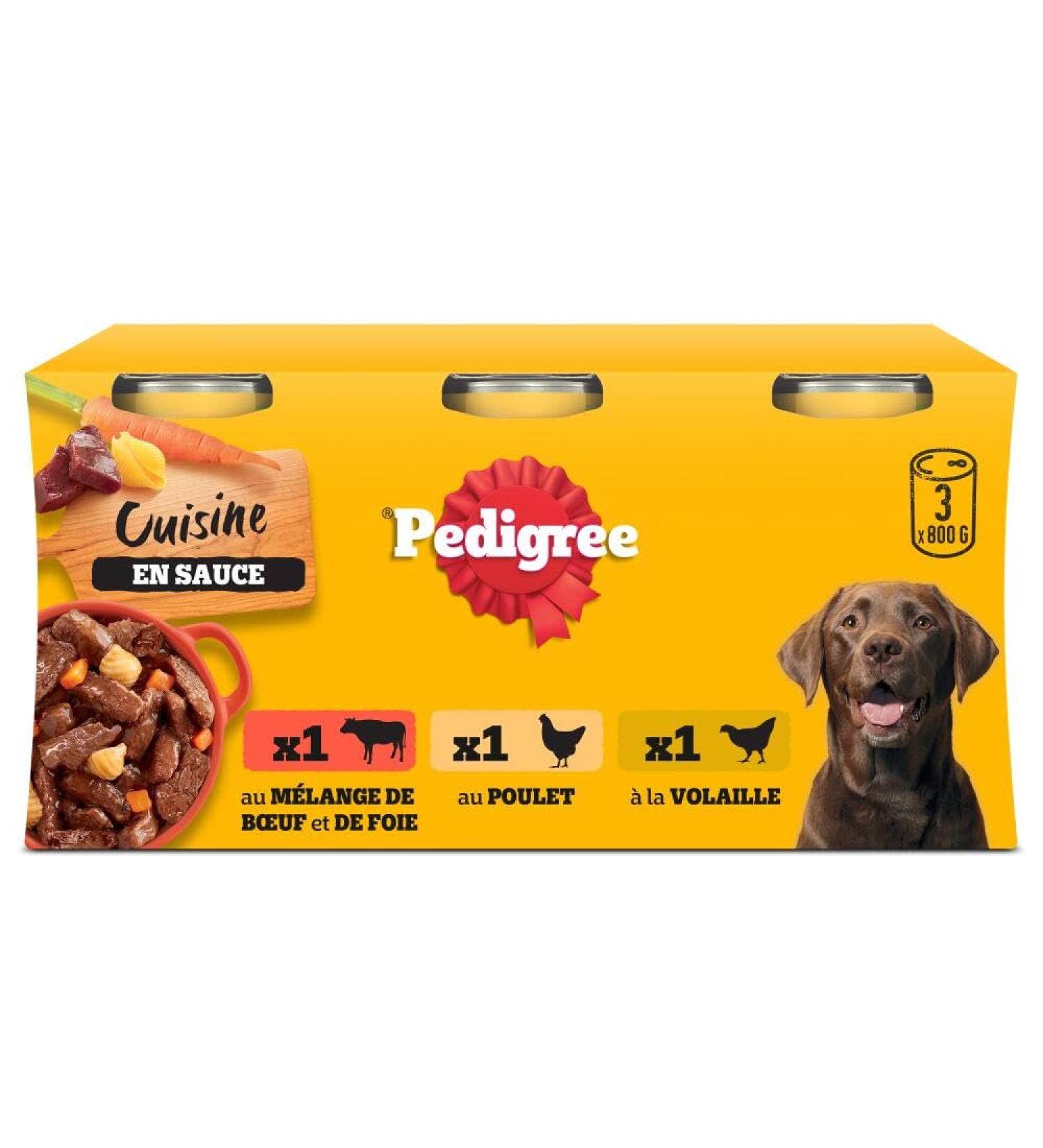 Pedigree Cuisine Dog Food - Cans in Sauce for Adult Dogs - 3 Varieties - 3x800g - Pack of 4 4x3x800g (Pack of 12) - Buy Online on GoSupps.com