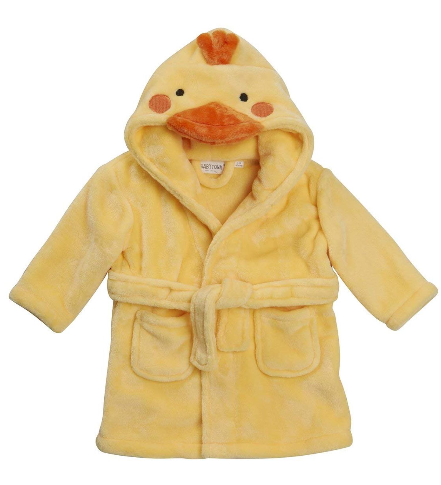 Baby Boys Girls Elephant Duck Dressing Gown Robe Plush Animal Soft Unisex Fluffy