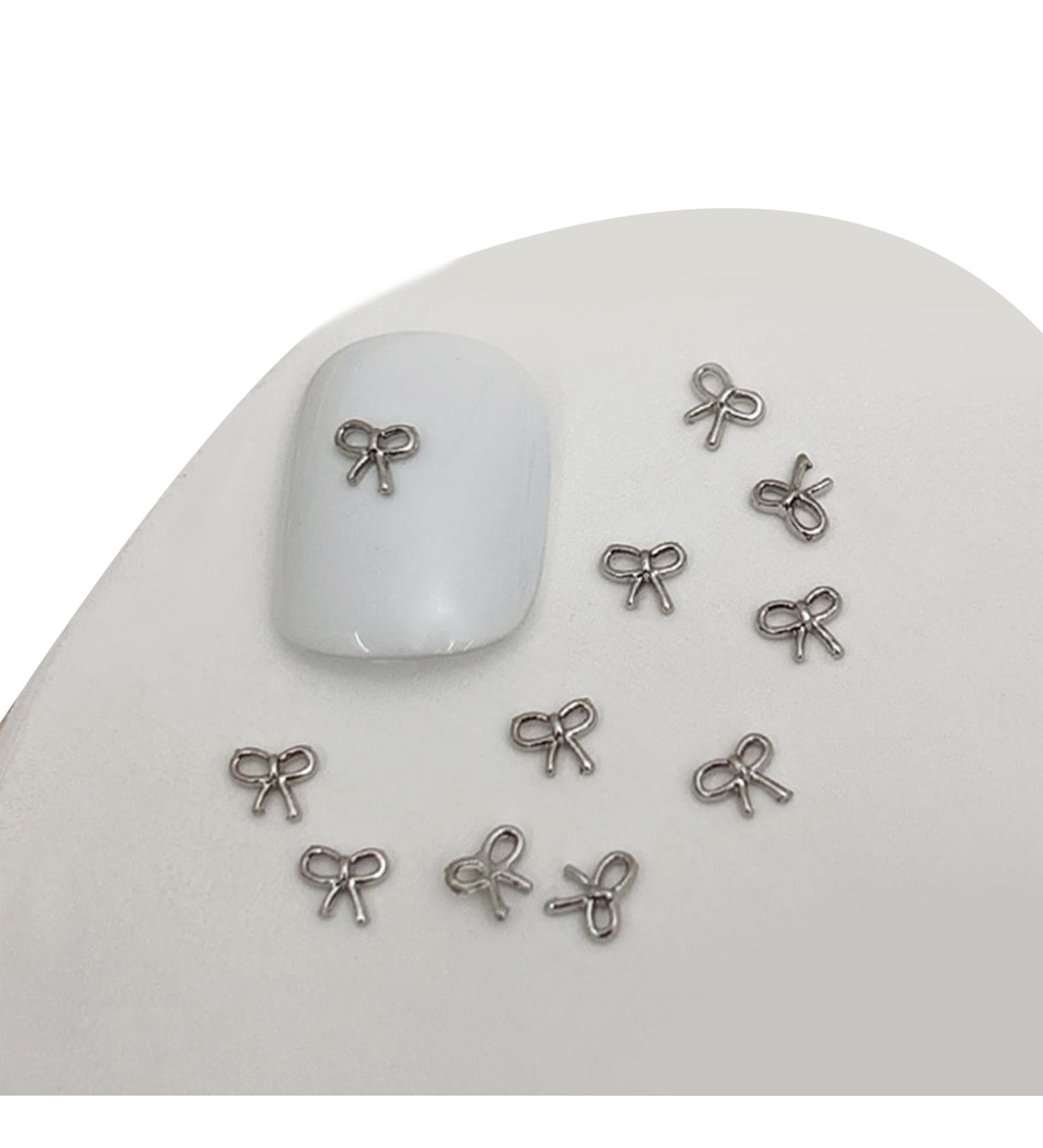 3D Metal Nail Nail Embellishments 20pcs Bowknot Nail Decorations For Individual Styles Nail Embellishments 01White K - Buy Online on GoSupps.com