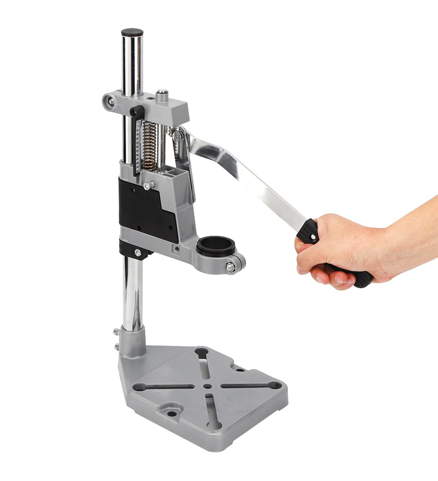 Electric Drill Stand Grinder Bracket Clamp - Multifunctional Woodworking Tool with Adjustable Hexagonal Screw Durable Aluminum Alloy for Grinding Drilling - Buy Online on GoSupps.com
