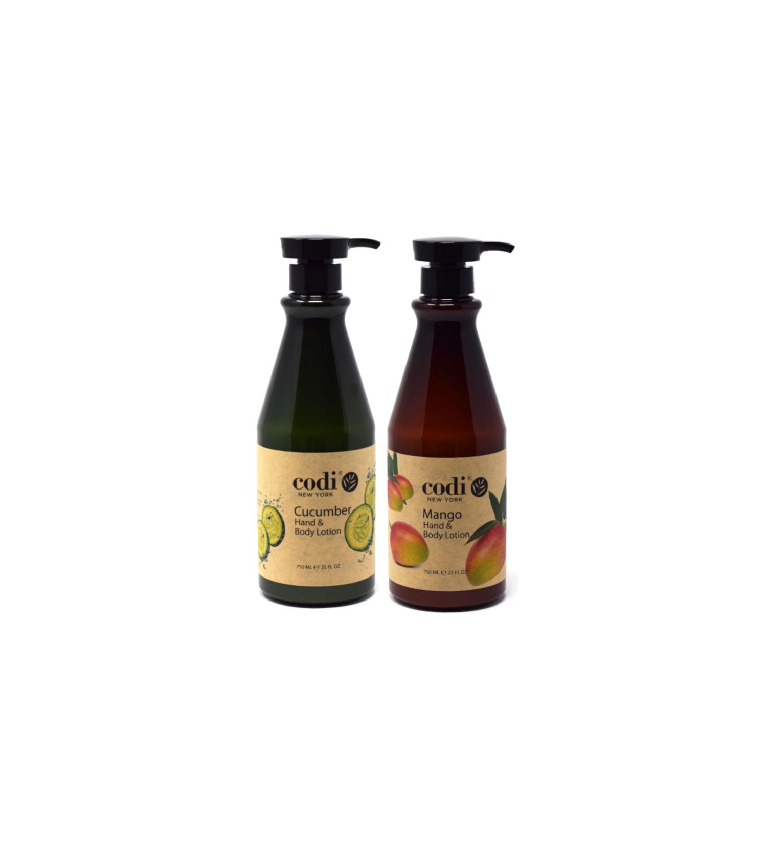 CodiNCodi Hand & Body Lotion Cucumber & Mango 750 ml (25 Fl Oz 1 each) Professional Size Moisturizer with Natural Extracts Hydrating Non-Greasy Formula for All Skin Types