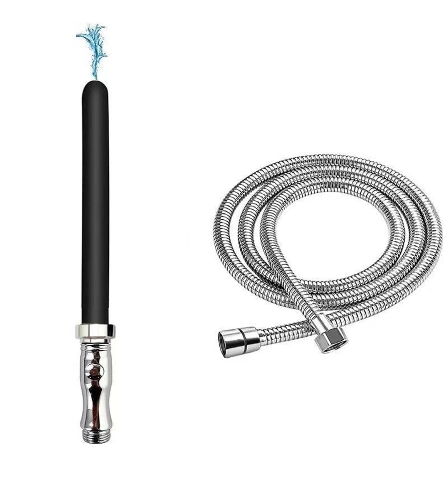 Soft Silicone Anal Wash Hose Cleaner with Control Valve Enema Nozzle for Easy Anal Cleaning | International Shipping - Buy Online on GoSupps.com
