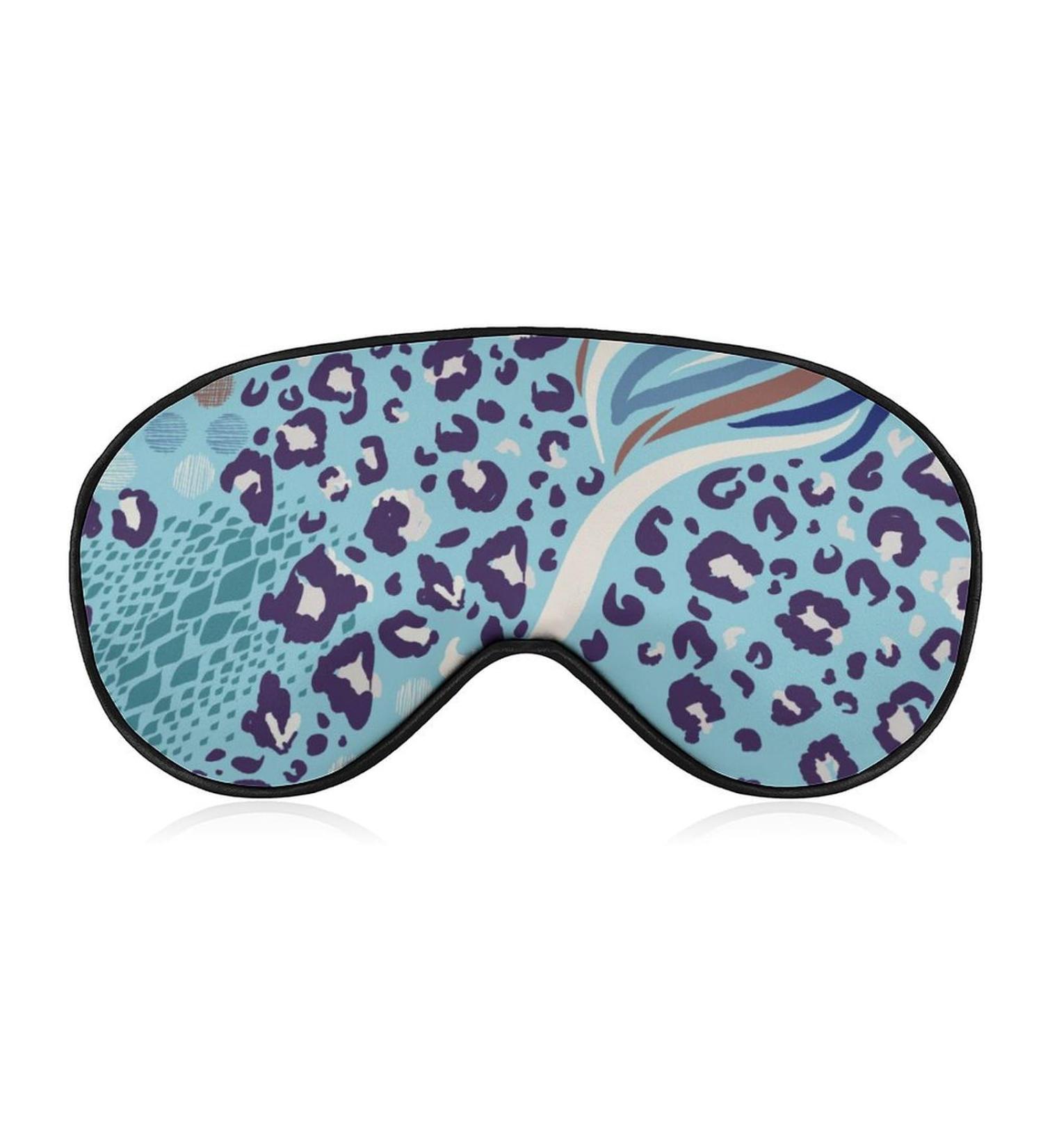 Buy Blue Leopard Zebra Print Sleep Mask - Soft Light-Blocking Eyeshade for Women | Adjustable Strap Blindfold for Travel & Relaxation - Buy Online on GoSupps.com