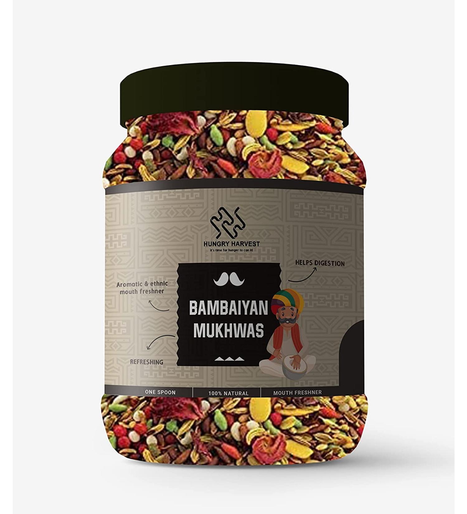 Hungry Harvest Bambaiya Mukhwas Mix Saunf mukhwas 150 GMS | Bombaiya Mouthfreshner_Packing May Vary - Buy Online on GoSupps.com