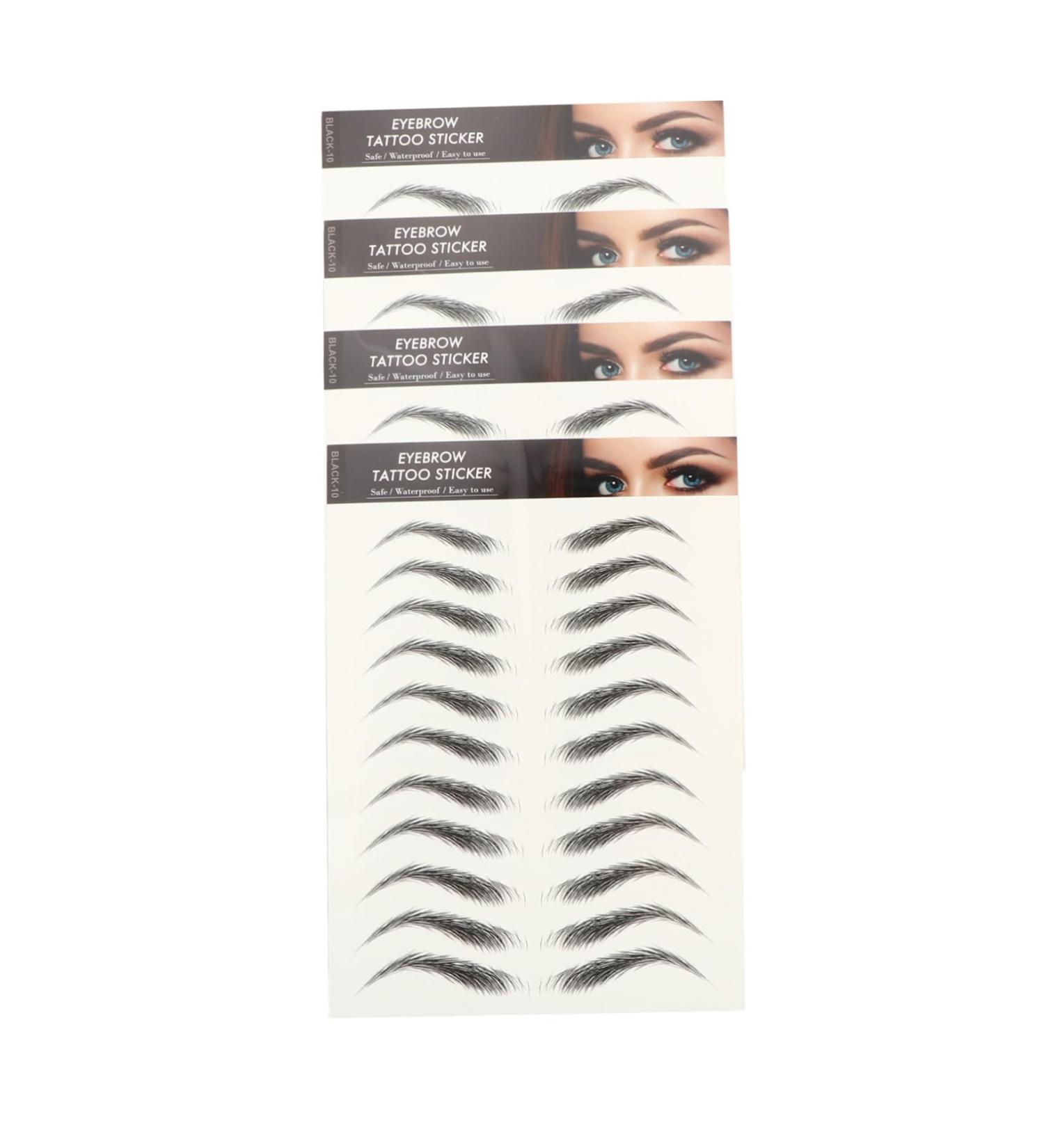 Baluue 12 Sheets Waterproof Eyebrow Stickers Eyebrow Fake Eyebrow Stickers Brow Eyebrow Transfer Stickers 6d Hair-like Eyebrows Stickers Makeup Brow Sticker 21x14.8cmx3pcs Blackx3pcs - Buy Online on GoSupps.com