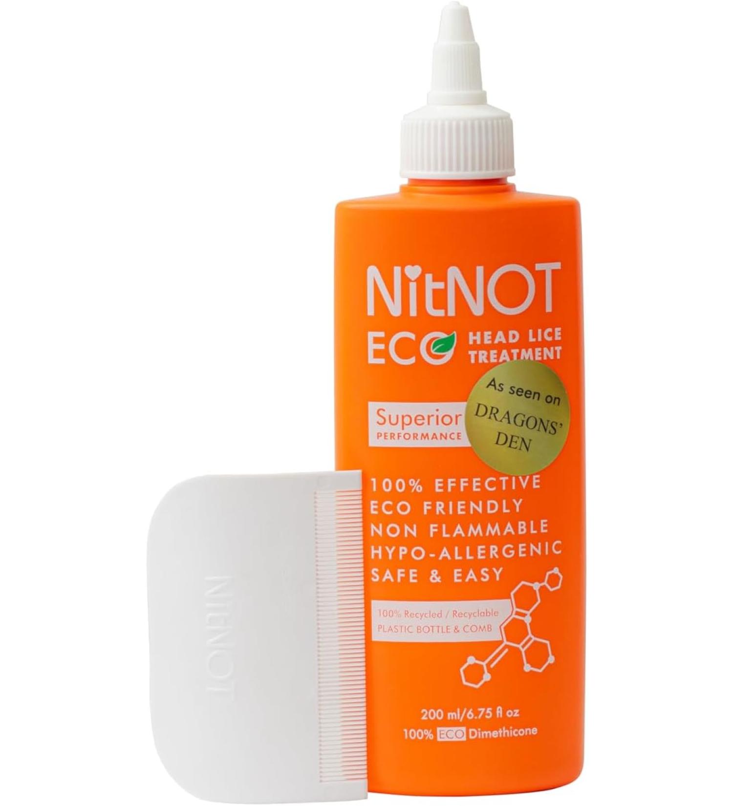 NitNOT Headlice Treatment - 100% Effective Lice & Nit Treatment Lotion (200ml) - Dragons Den Approved - Buy Online on GoSupps.com