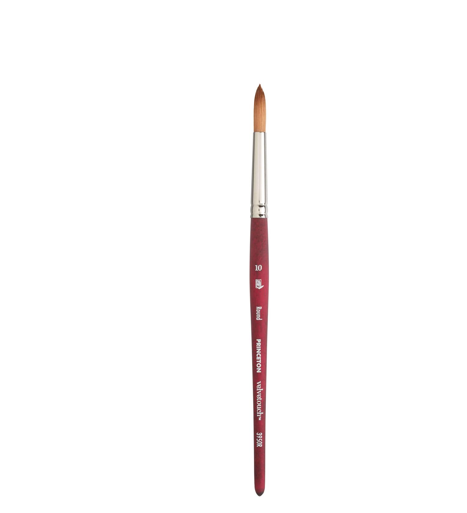 Princeton Velvetouch  Series 3950  Paint Brush for Acrylic  Oil and Watercolor  Round  10