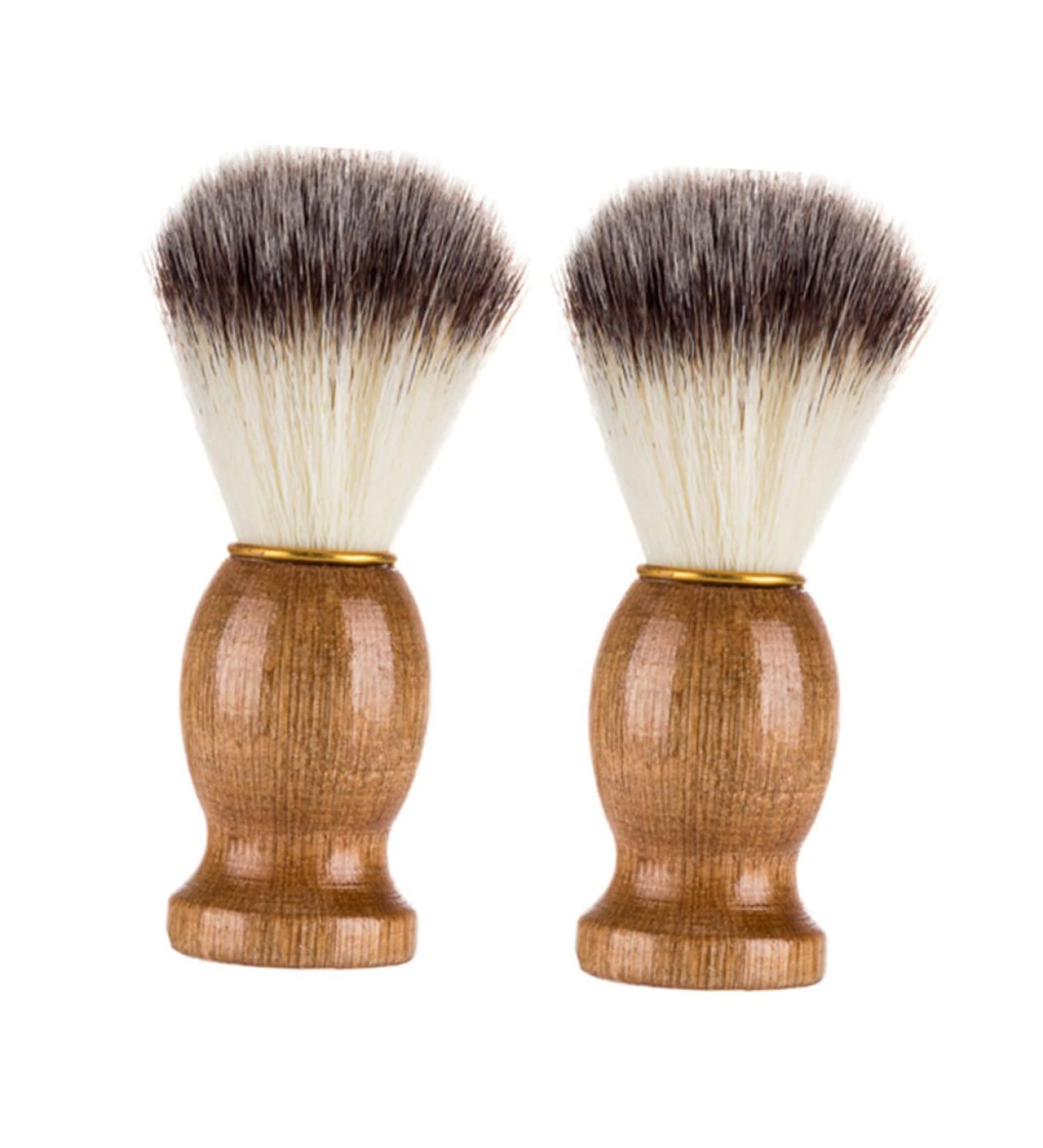 Fomiyes Cream-Colored Handmade Soap Brush - 2 Pieces | Vegan Men's Shaving & Travel Care - Buy Online on GoSupps.com