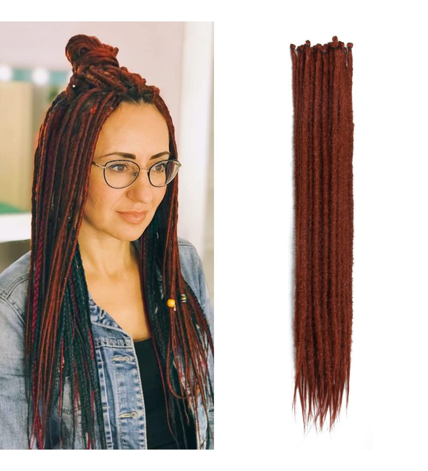 20 Inch Synthetic Dreadlocks Extensions - 20 Strands/Pack Soft Crocheted Braided Hair Reggae Hippie Style - Color 350# - Buy Online on GoSupps.com