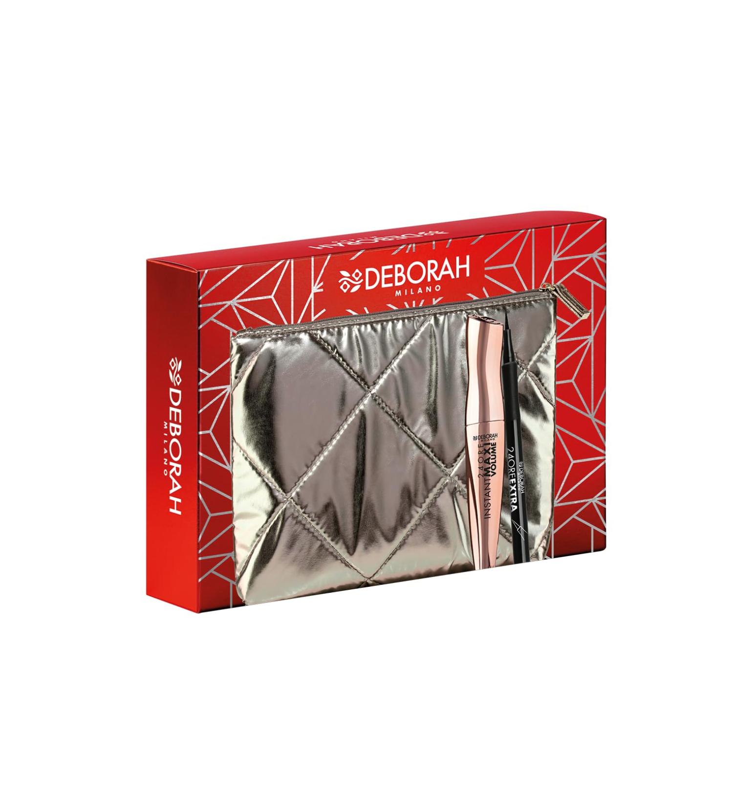 DEBORAH Deborah Milano - Gift Idea Pouch with Instant Maxi Volume Mascara and 24 Hour Extra Black Eyeliner Pen No. 05