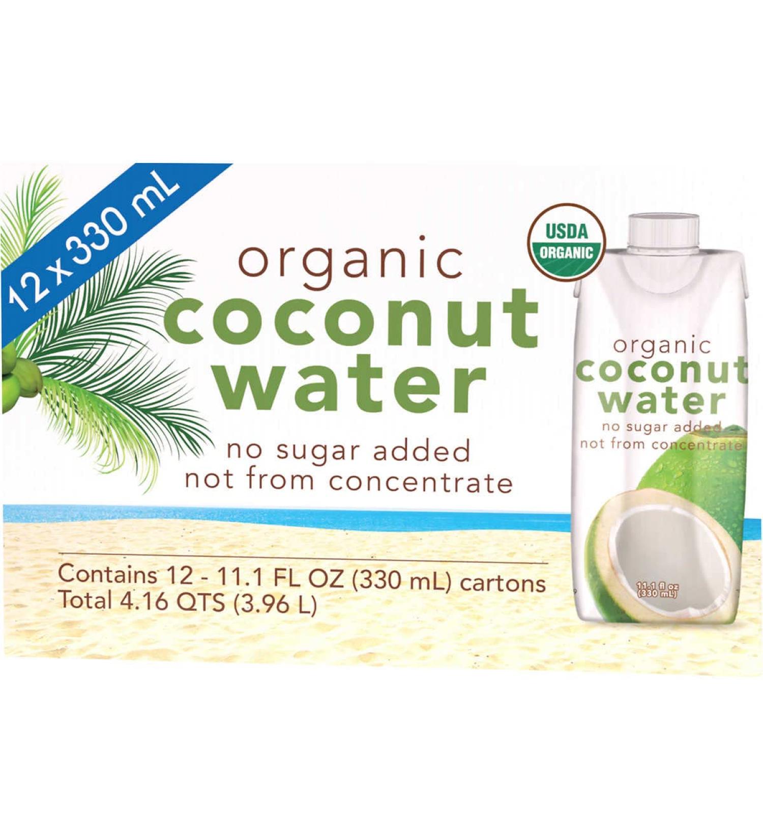 Kirkland Signature Organic Coconut Water 11.1 Fluid Ounce (Pack of 12)