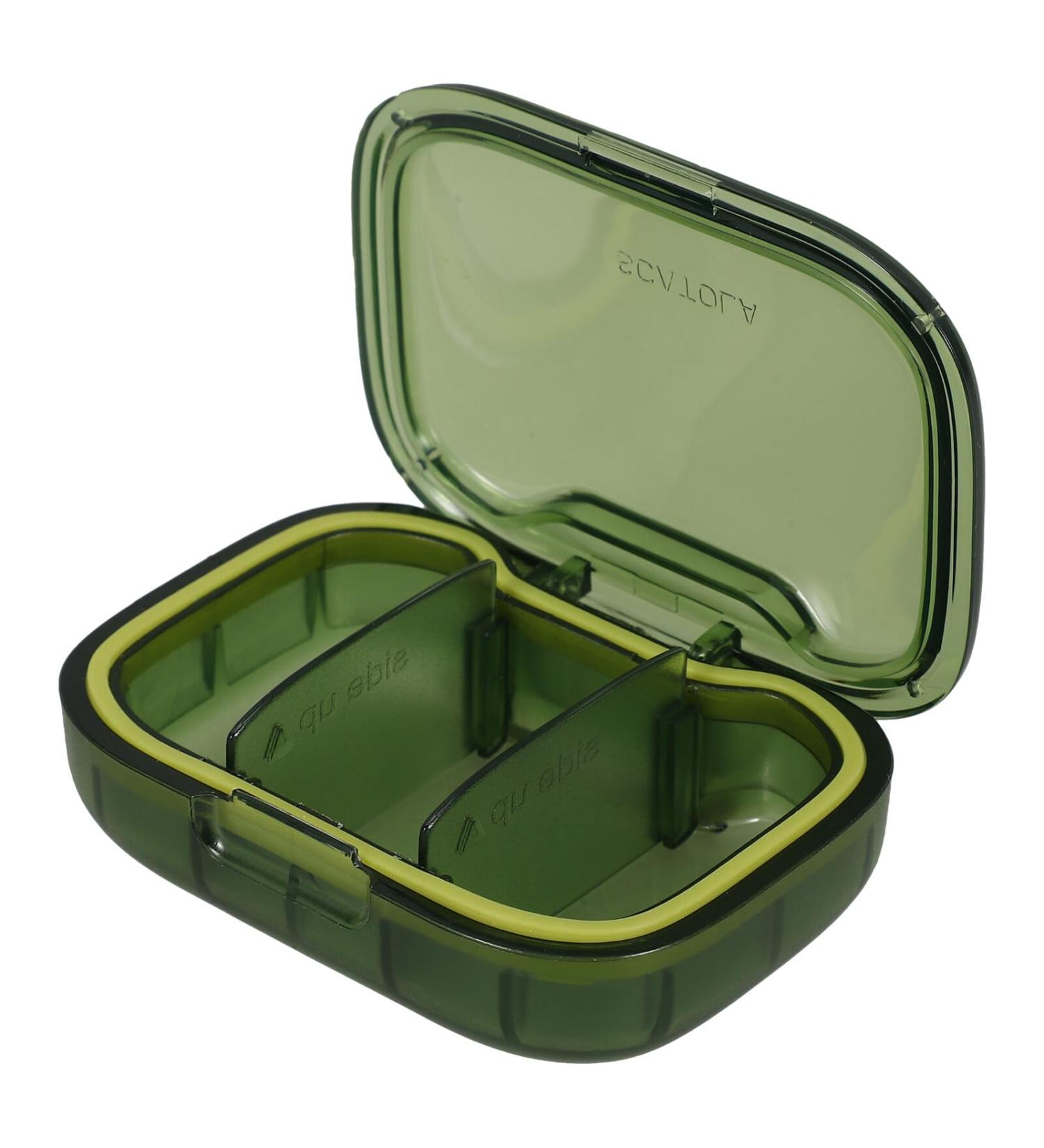 Healeved Travel Organizer Portable Case Medicine Dispenser 3 Compartments Small Case for Pocket Purse Daily Medicine Holder Container Green - Buy Online on GoSupps.com