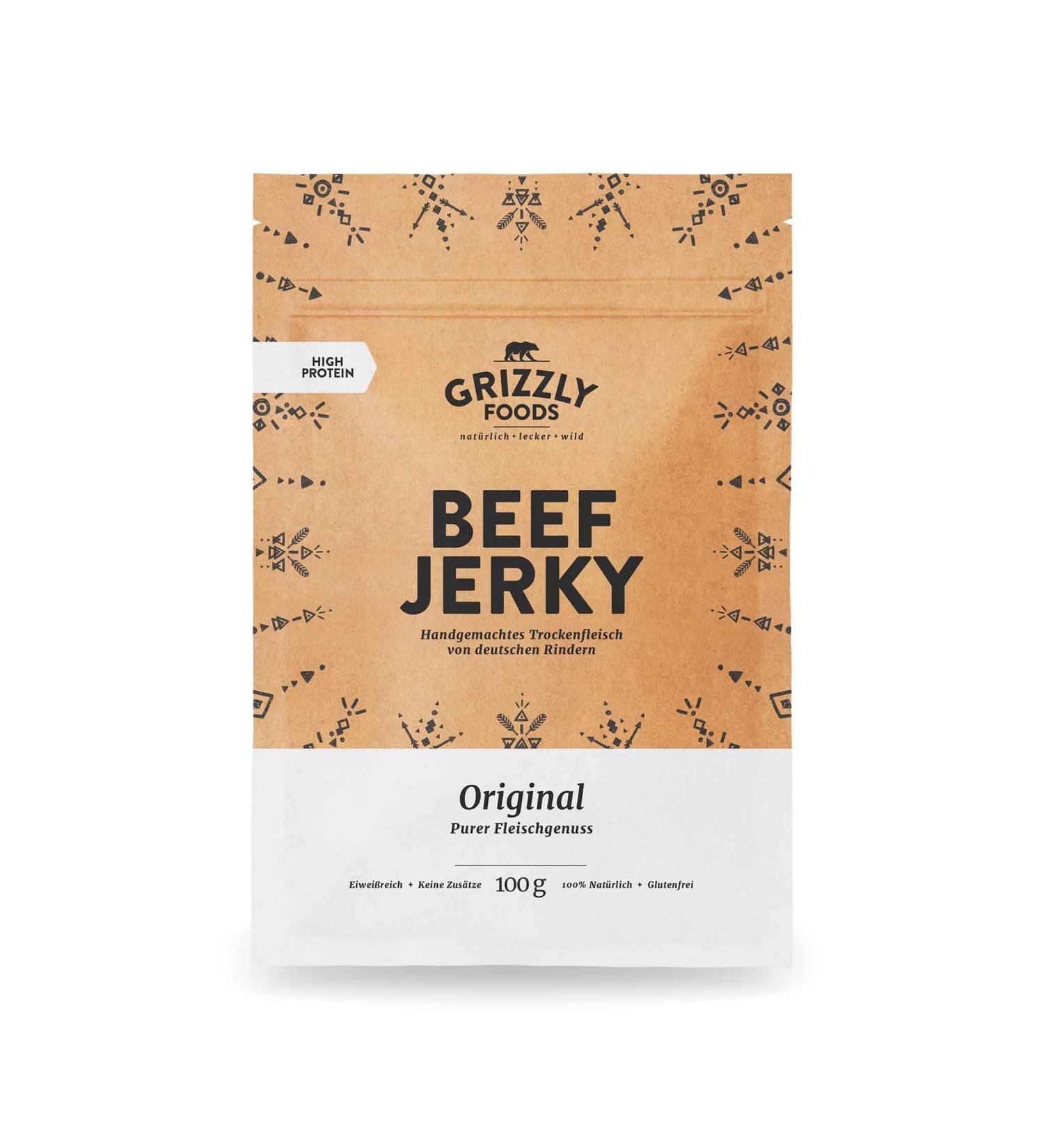 Buy Premium German Beef Jerky Set - 5 x 100g Original Dried Beef Pack | International Shipping - Buy Online on GoSupps.com