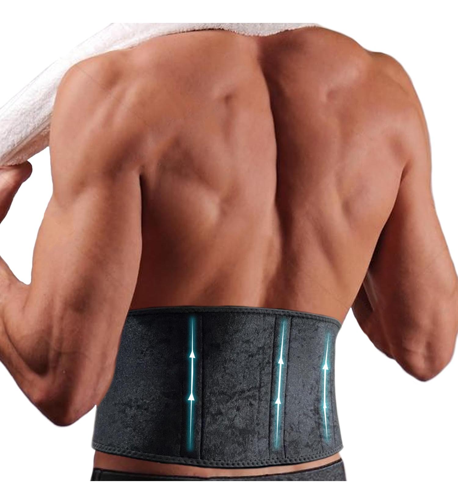 Adjustable Lumbar Lower Back Brace - Pain Relief Support Belt for Heavy Lifting & Herniated Disc - Unisex Black 40 IN - Buy Online on GoSupps.com