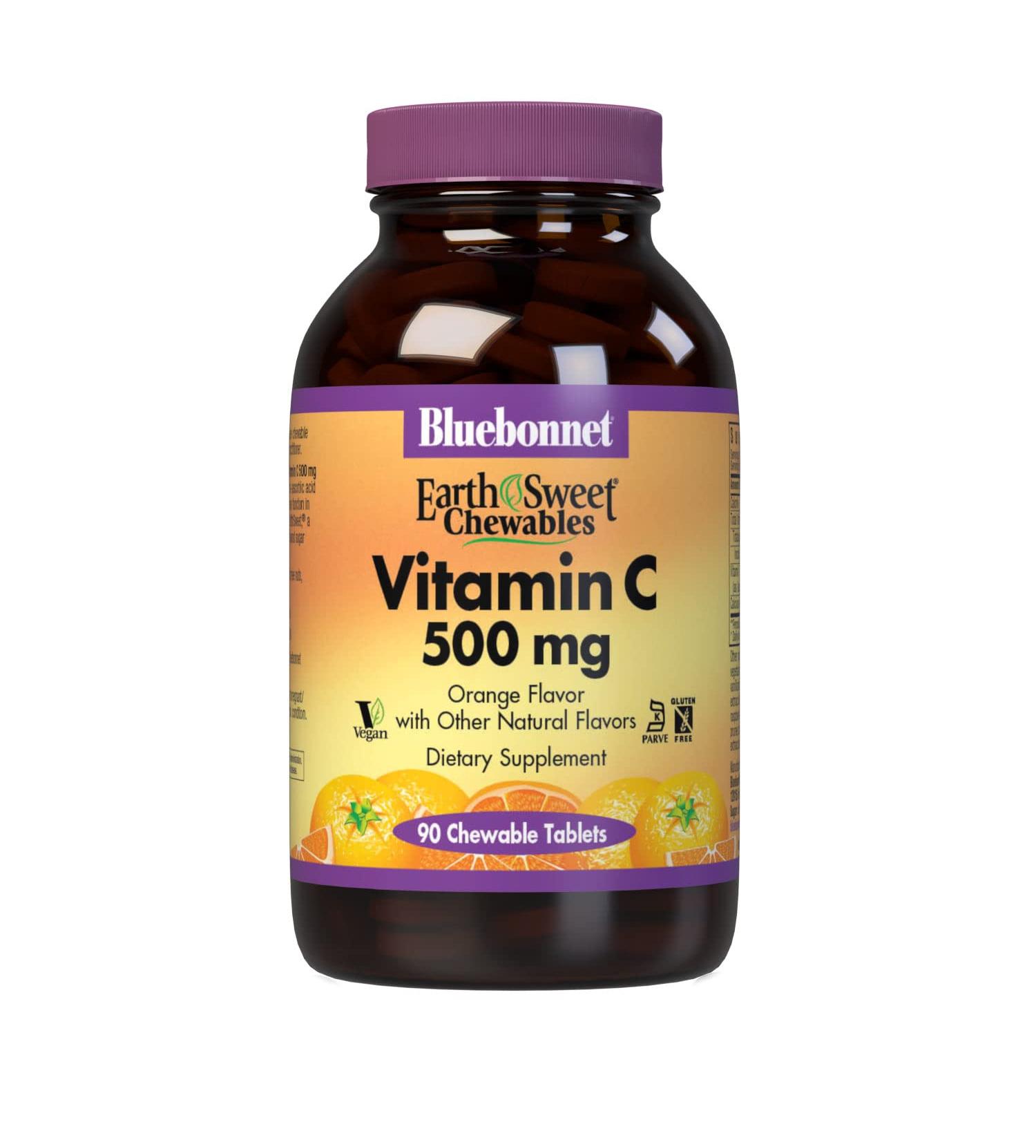 Buy Bluebonnet EarthSweet Chewables Vitamin C 500mg - 90 Orange Chewable Tablets - Buy Online on GoSupps.com