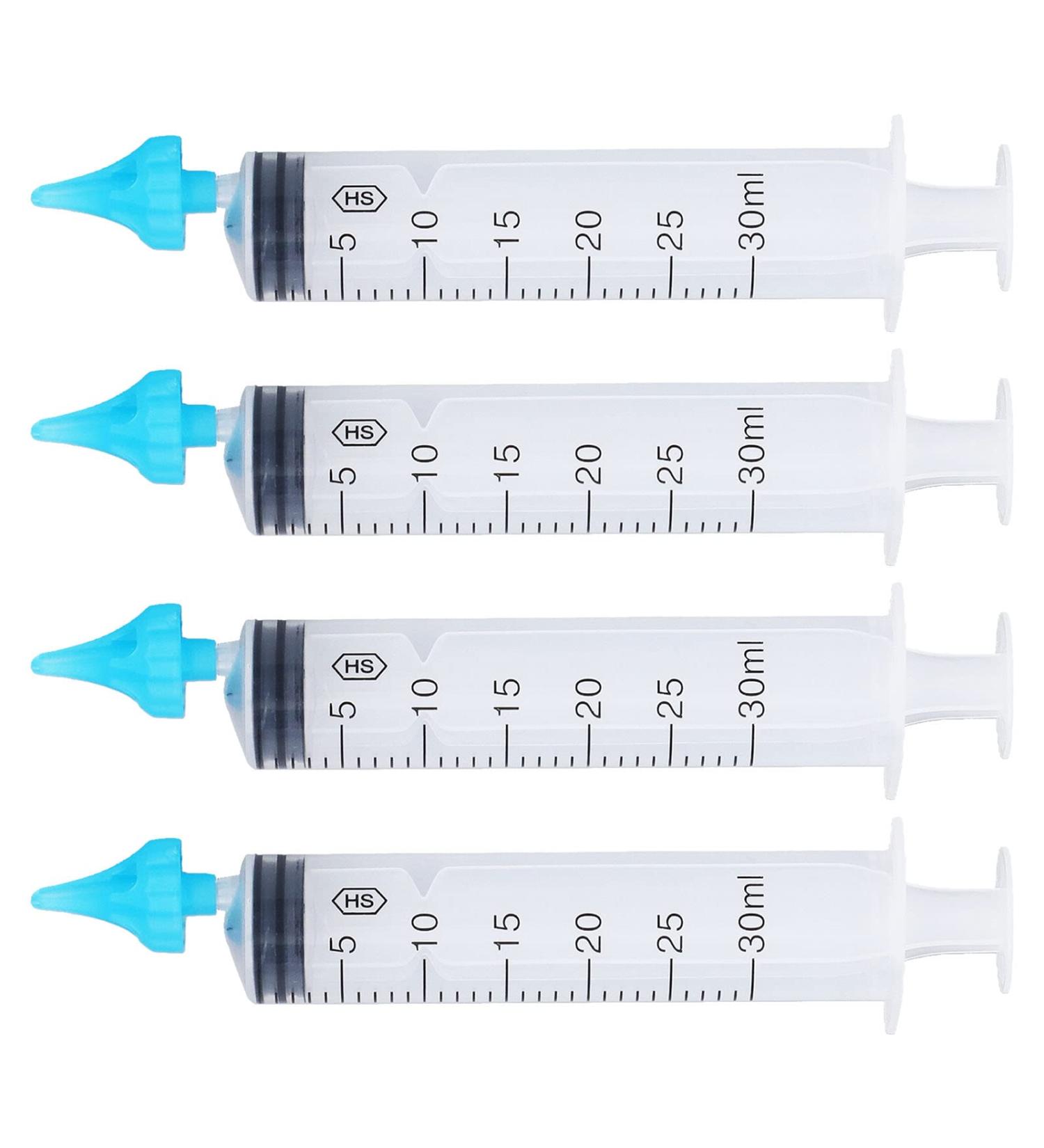 Portable Ear Irrigation Syringe Set - 4pcs Flared Head Soft Tip 20ml 30ml - Buy Online on GoSupps.com