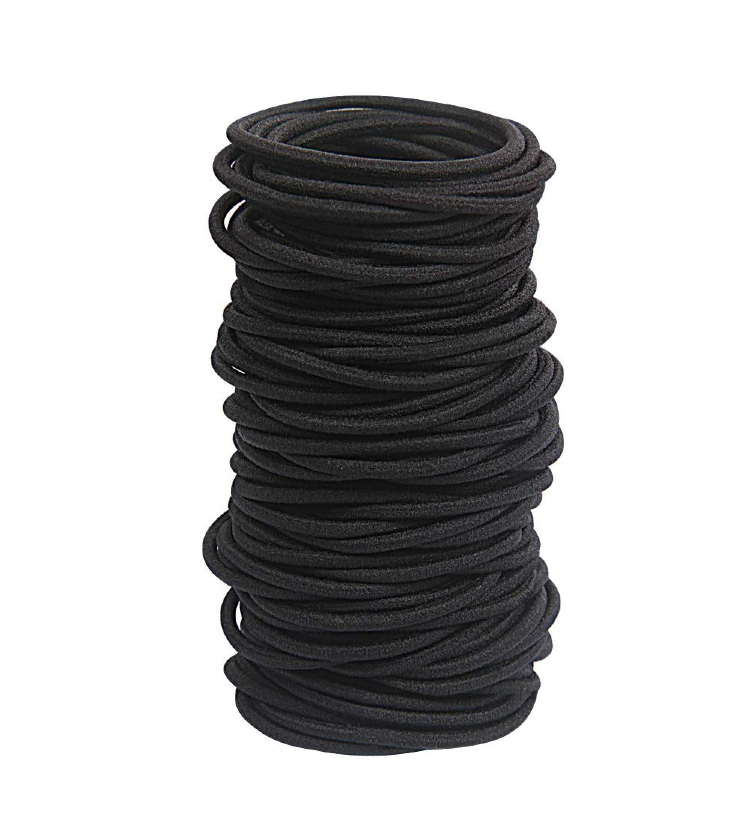 120 pcs Black Hair Elastics for Thick and Curly Hair - No Metal Ties Value Pack (3mm) - Buy Online on GoSupps.com