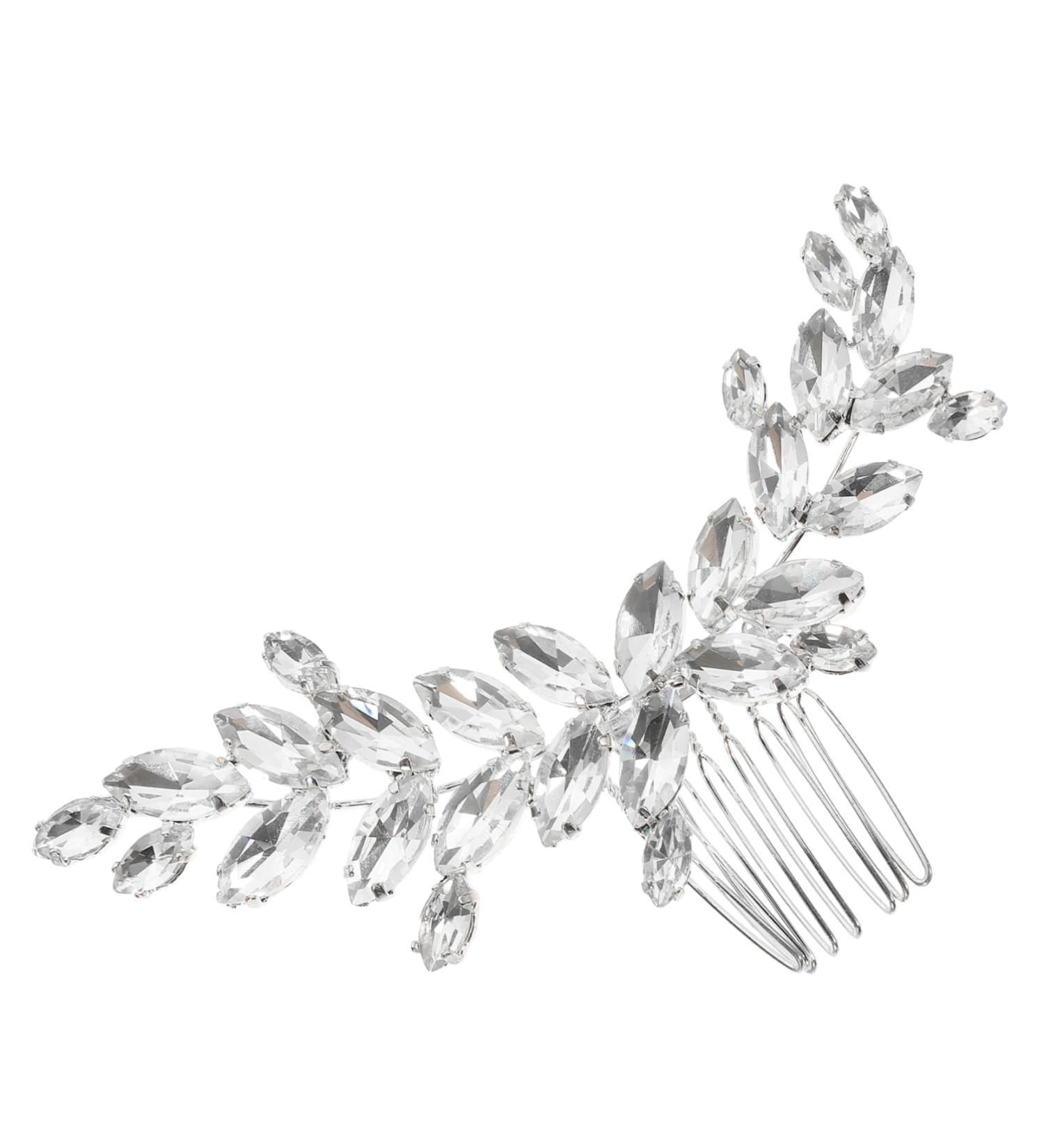 hair jewelry hair clips for girls wedding hair accessories for brides rhinestone hair clips for women bride hairpin rhinestone clips for hair women's Glass alloy hair comb - Buy Online on GoSupps.com