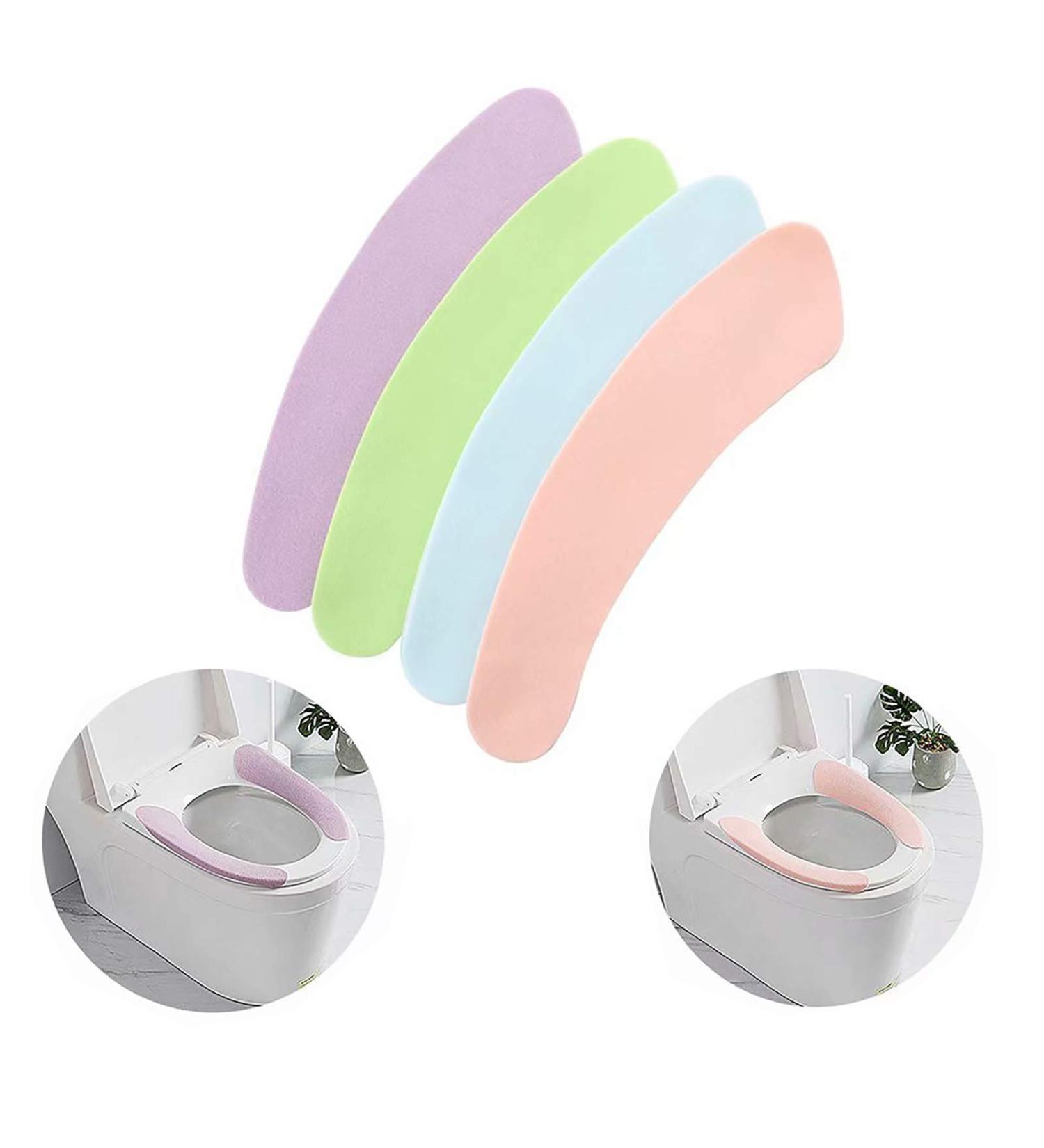 Washable Bathroom Toilet Seat Cover Pads | Reusable Cushion 4 Pack for Winter - Buy Online on GoSupps.com