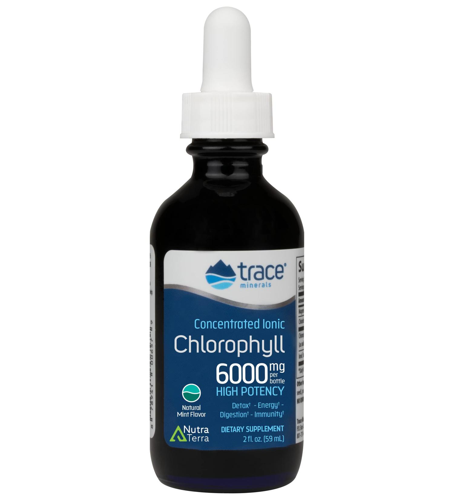 Trace Minerals Ionic Chlorophyll | Immune Boost & Antioxidant | Mint Flavored, 2.0oz 6000mg - Buy Online on GoSupps.com