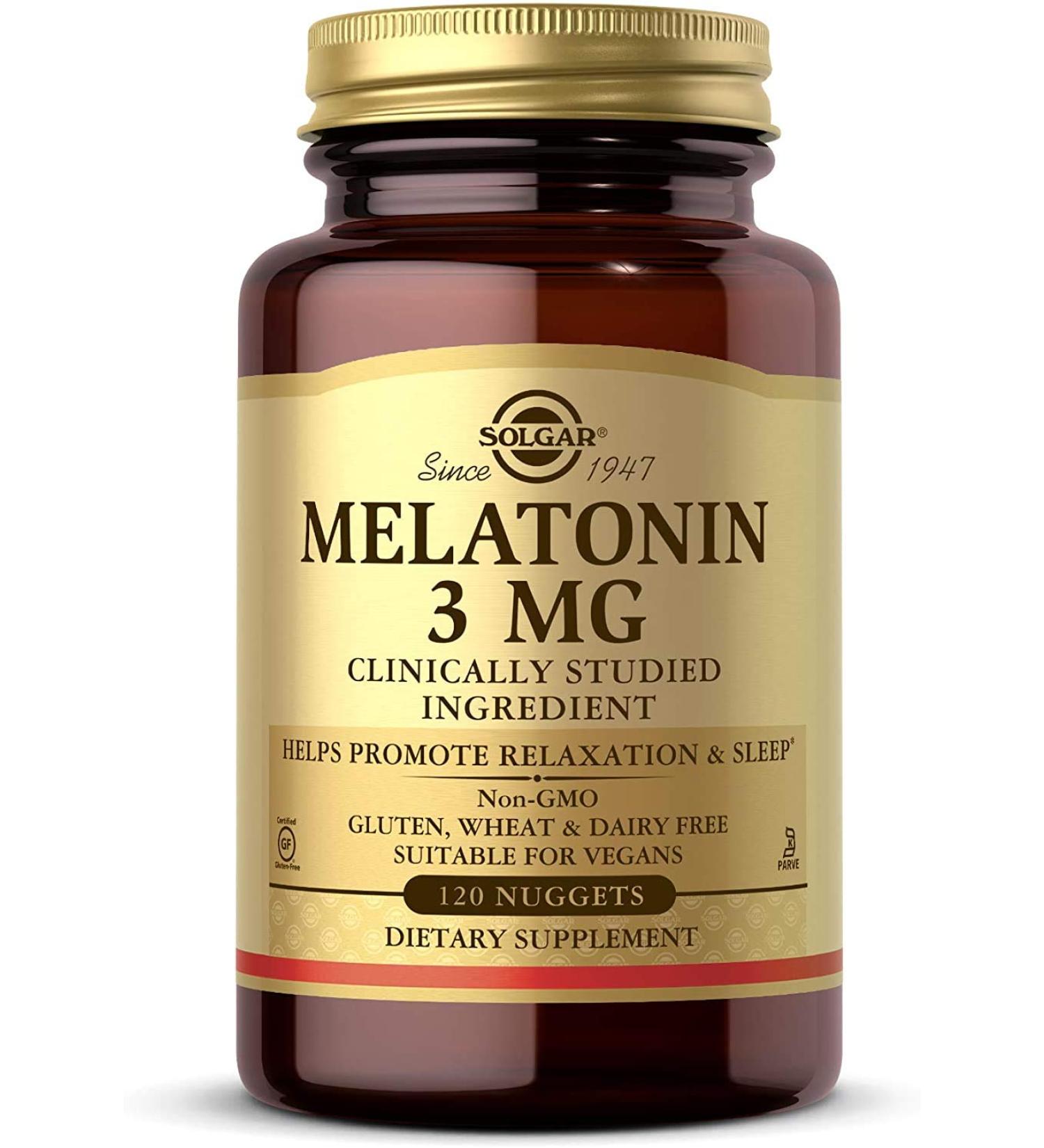 Solgar Melatonin 3 mg - 120 Nuggets for Sleep Support | Buy Now - Buy Online on GoSupps.com