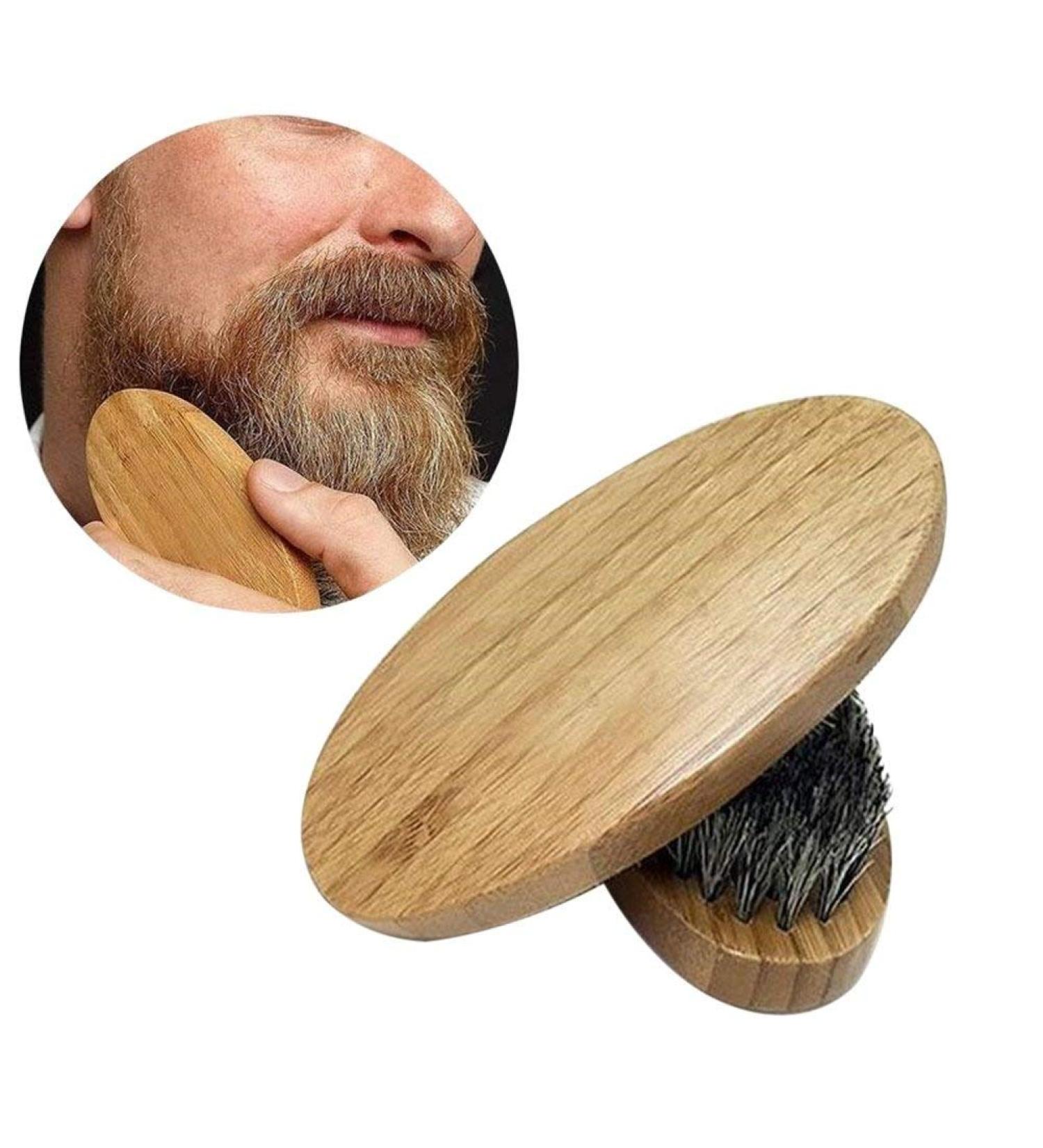 Bestomz Beard Brush - Round Wooden Handle with Soft Horse Hair Bristles - Buy Online on GoSupps.com