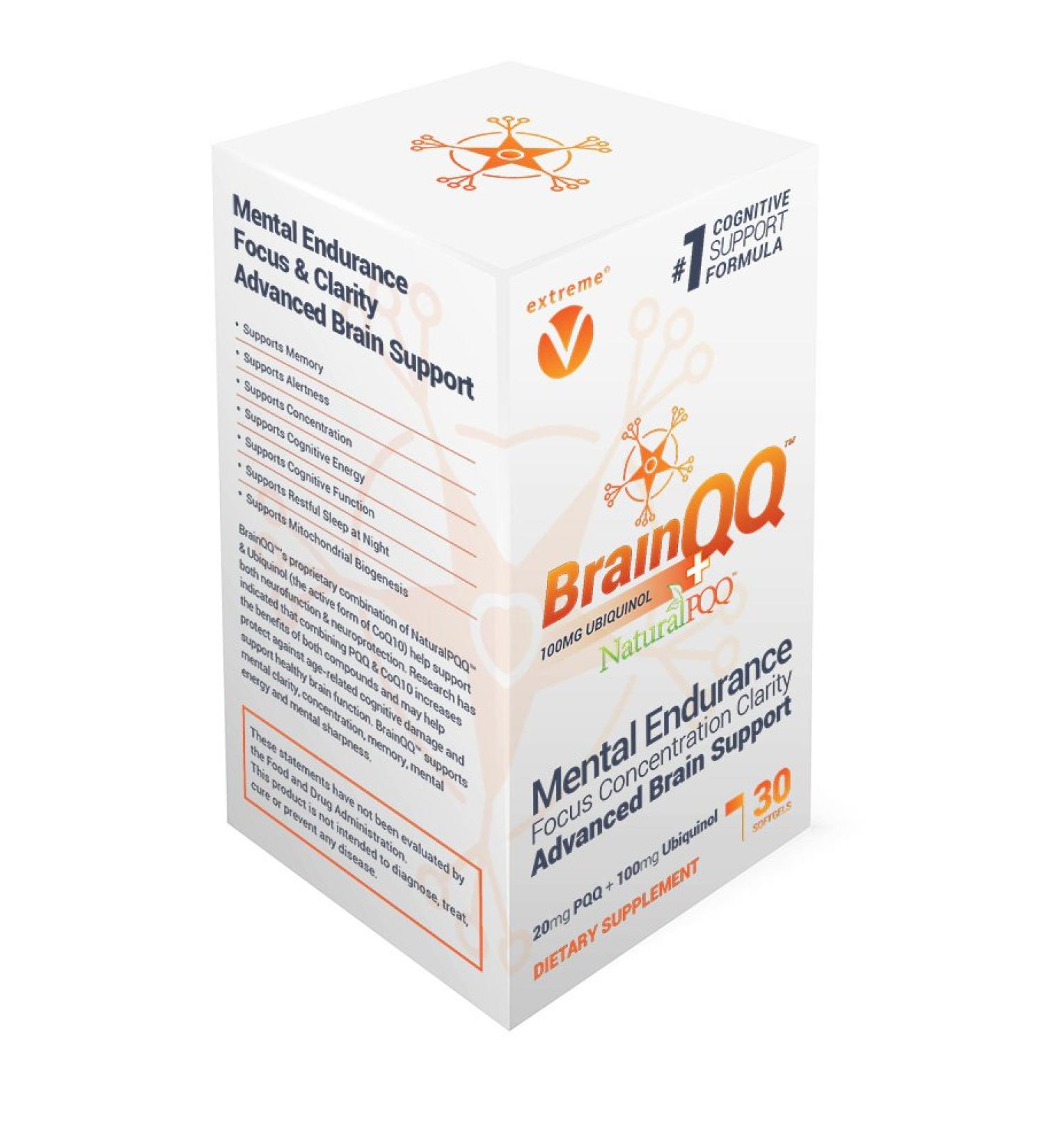 BrainQQ Get Smart! Enhanced HIGH Absorption Nootropic Brain Formula-Concentration Focus Clarity & Memory Peak Performance. 100mg of Ubiquinol (QH) Plus Natural PQQ 20mg - Buy Online on GoSupps.com