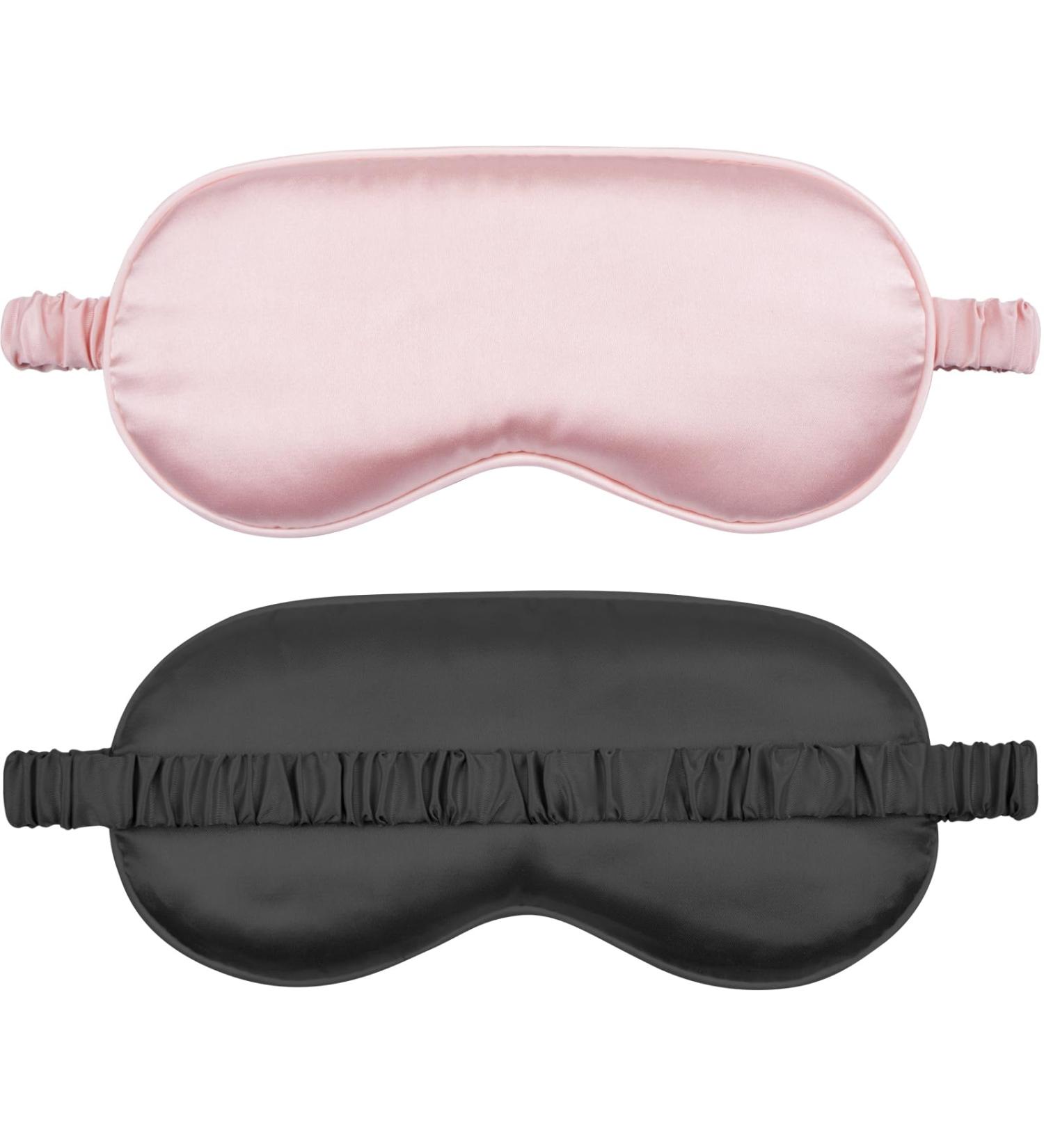 Sleep Mask 2 Pack - Soft Blackout Eye Masks for Men & Women | Comfortable Night Blindfolds for Travel Naps & Sleep - (Pink & Black - Buy Online on GoSupps.com
