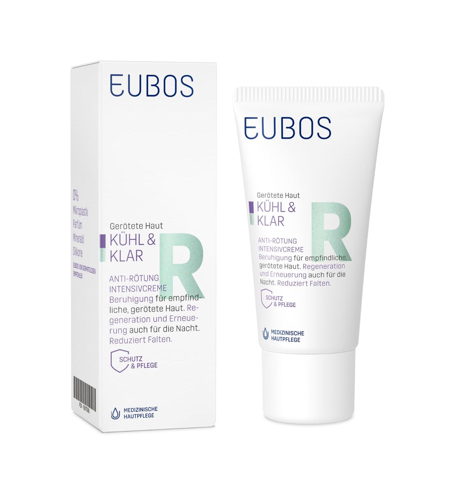 Eubos Cool and Clear Anti-R reddening Intensive Cream 30ml - Dermatologist Recommended for Rosacea Dry & Reddened Skin - Nighttime Skin Regeneration and Renewal - Buy Online on GoSupps.com