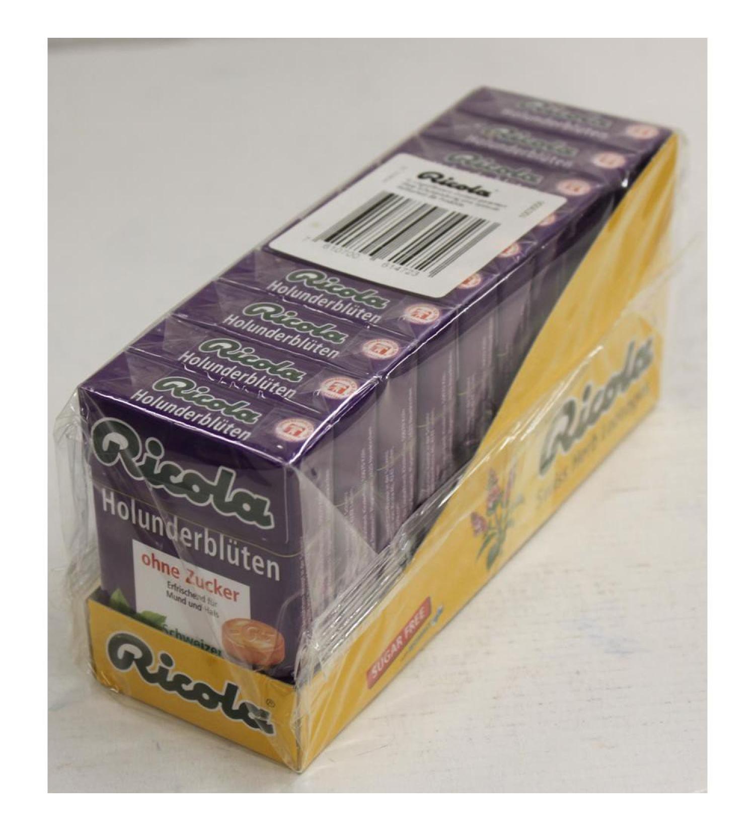 Ricola herbal sweets elderflower without sugar 10x50g
