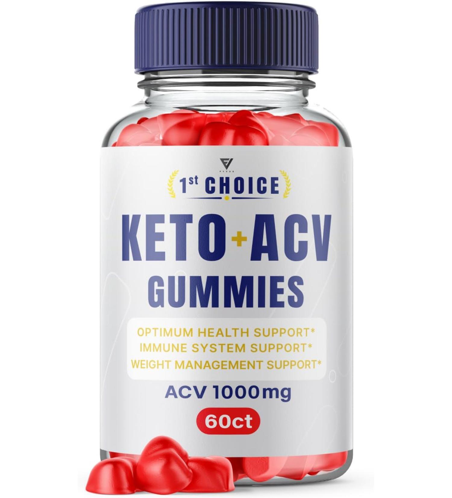 1st Choice Keto ACV Gummies - Advanced Weight Loss Supplement with Apple Cider Vinegar - Oprah Winfrey's Choice for Belly Fat - 60 Gummies - Buy Online on GoSupps.com