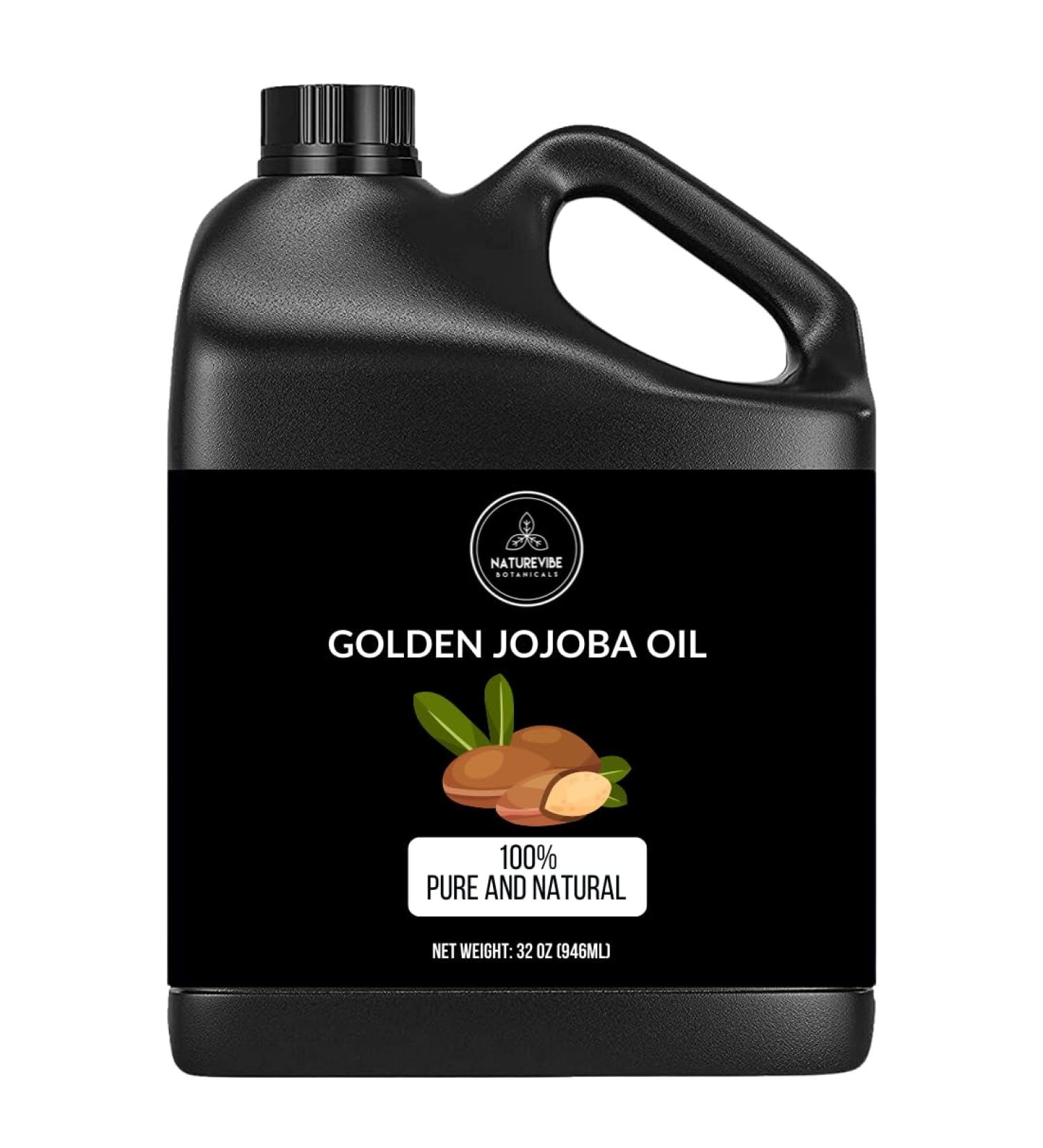 Naturevibe Botanicals Golden Jojoba Oil 32 oz 100% Pure Cold-Pressed Moisturizer for Skin & Hair | Antioxidant-Rich Non-Greasy Carrier Oil & Daily Hydration Jojoba Oil 32 Fl Oz (Pack of 1) - Buy Online on GoSupps.com
