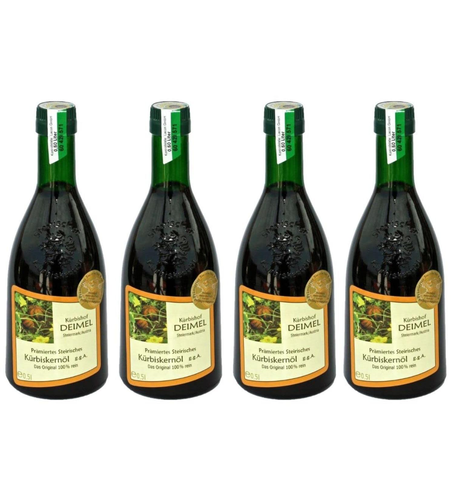 Buy 4 x 500ml Original Styrian Pumpkin Seed Oil G.G.A - Award-Winning Savings Offer - International Shipping - Buy Online on GoSupps.com