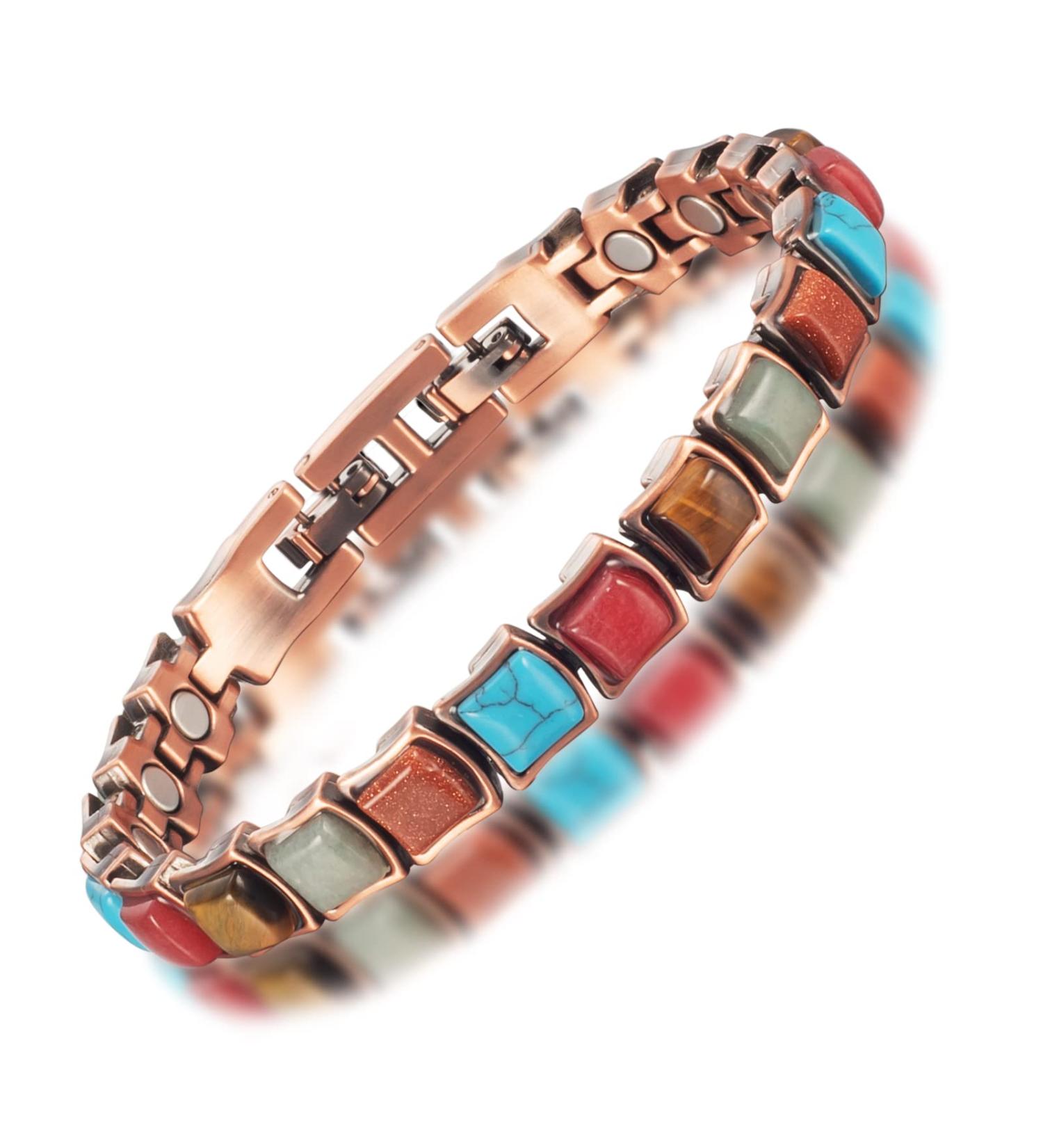 Copper Ankle Bracelet for Women - Pure Copper Turquoise Magnetic Anklet Jewelry 3500 Gauss - Shop Now - Buy Online on GoSupps.com